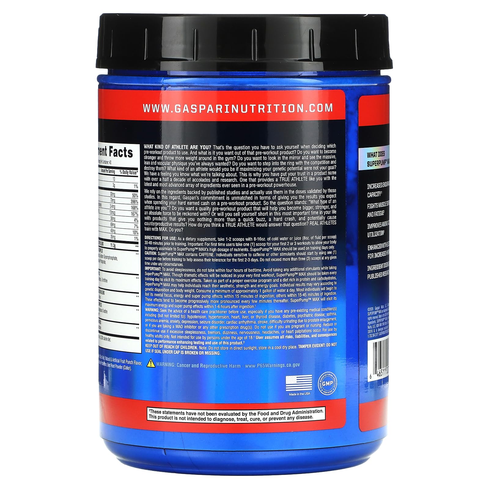 Gaspari Nutrition - SuperPump MAX - The Ultimate Pre Workout Powder, Sustained Energy Gaspari Nutrition uk supplements