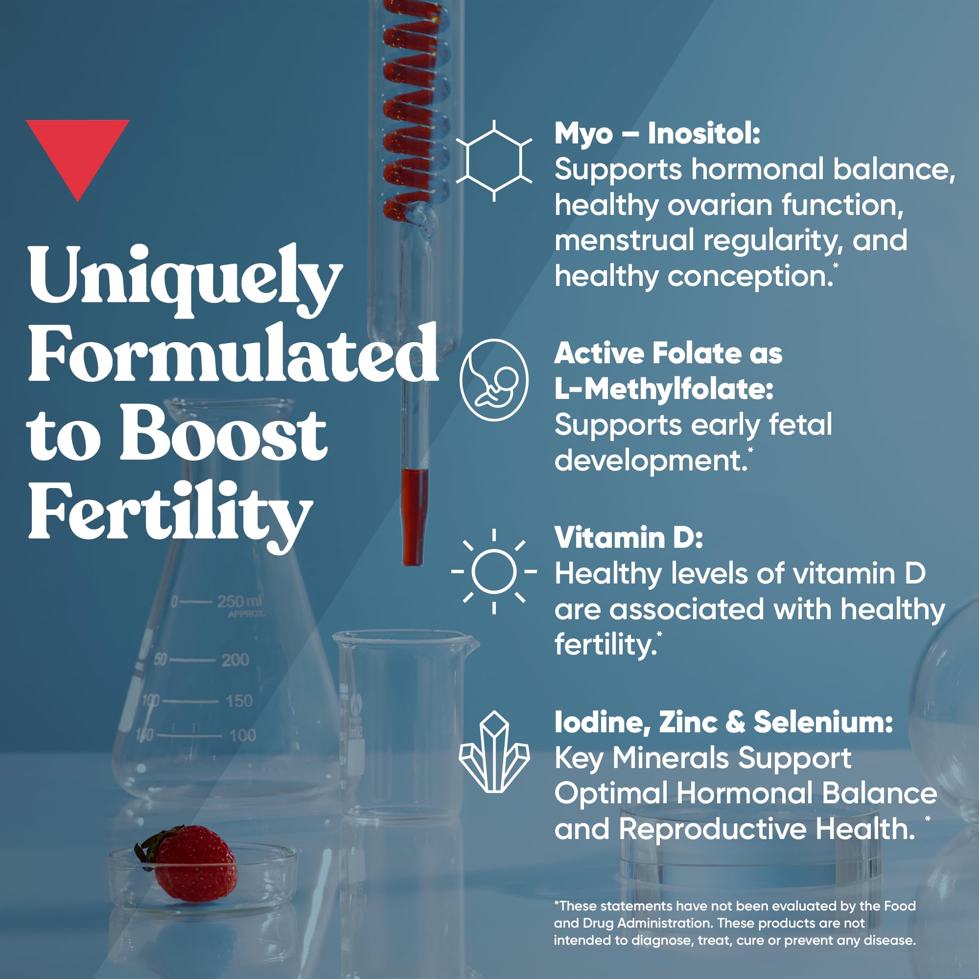 Conception for Her Fertility Gummies - Fertility Supplements for Women with Myo Inositol, Folate & more Essential Nutrients - Delicious Juicy Strawberry Hormone Balance Vitamins, 75 ct Pectin Gummies Eu Natural uk supplements