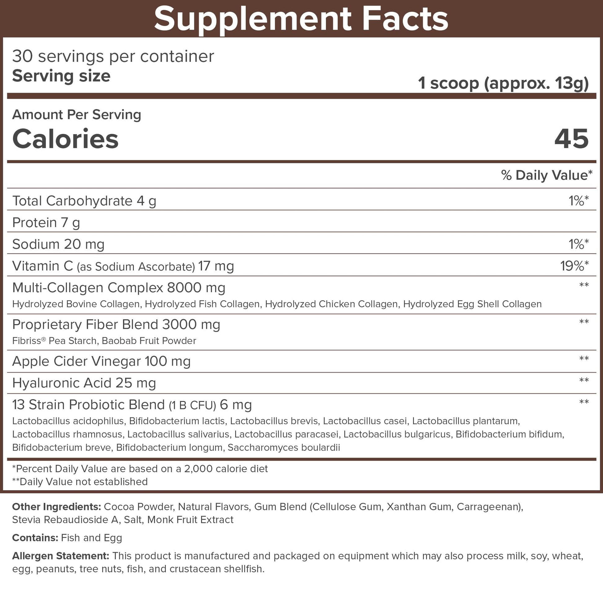 SkinnyFit Super Youth Chocolate Multi-Collagen Peptides + Probiotics, Baobab Fiber SkinnyFit uk supplements