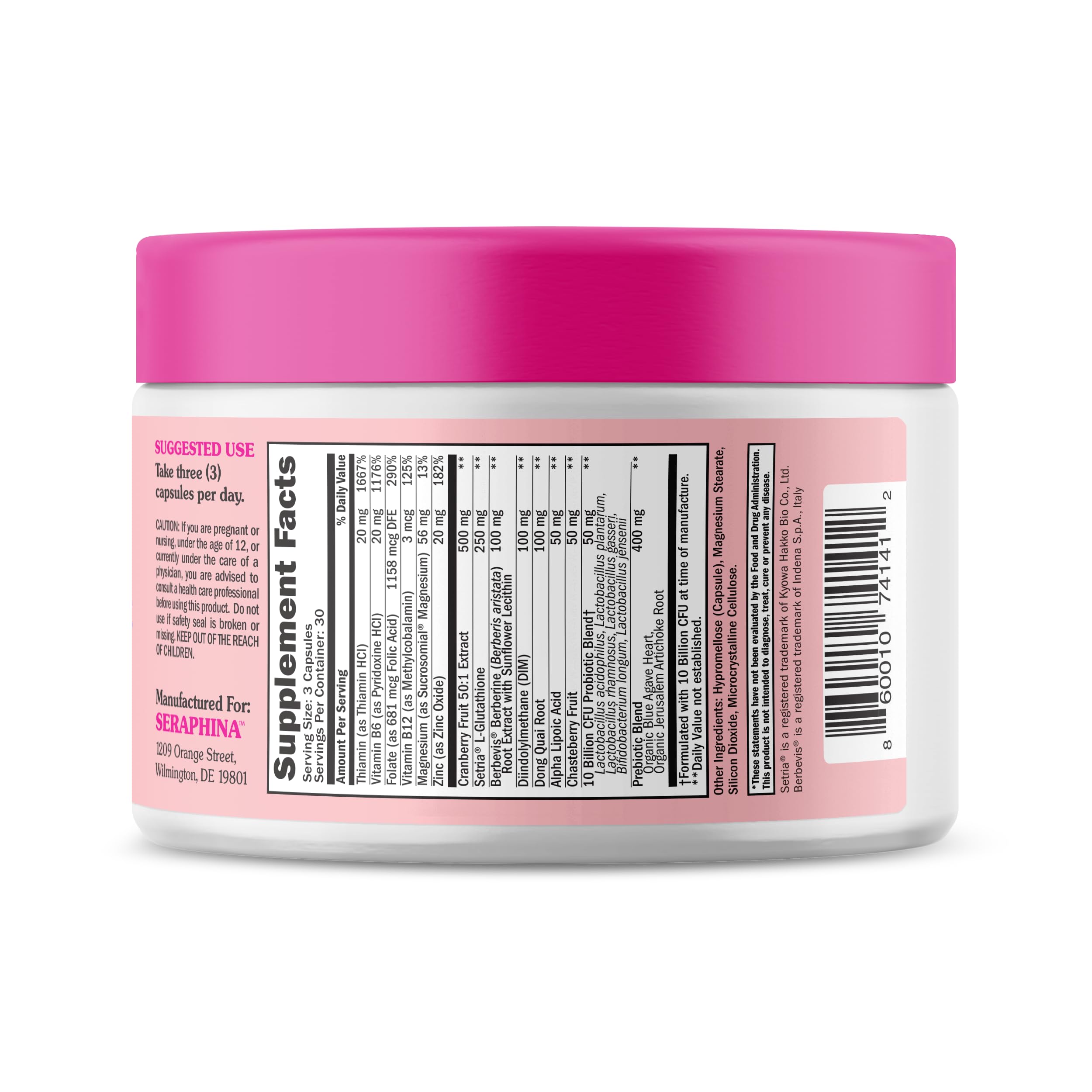 Seraphina 2-in-1 Vaginal Probiotics for Women + Hormone Balance - 90 Capsules for Complete Feminine Seraphina uk supplements