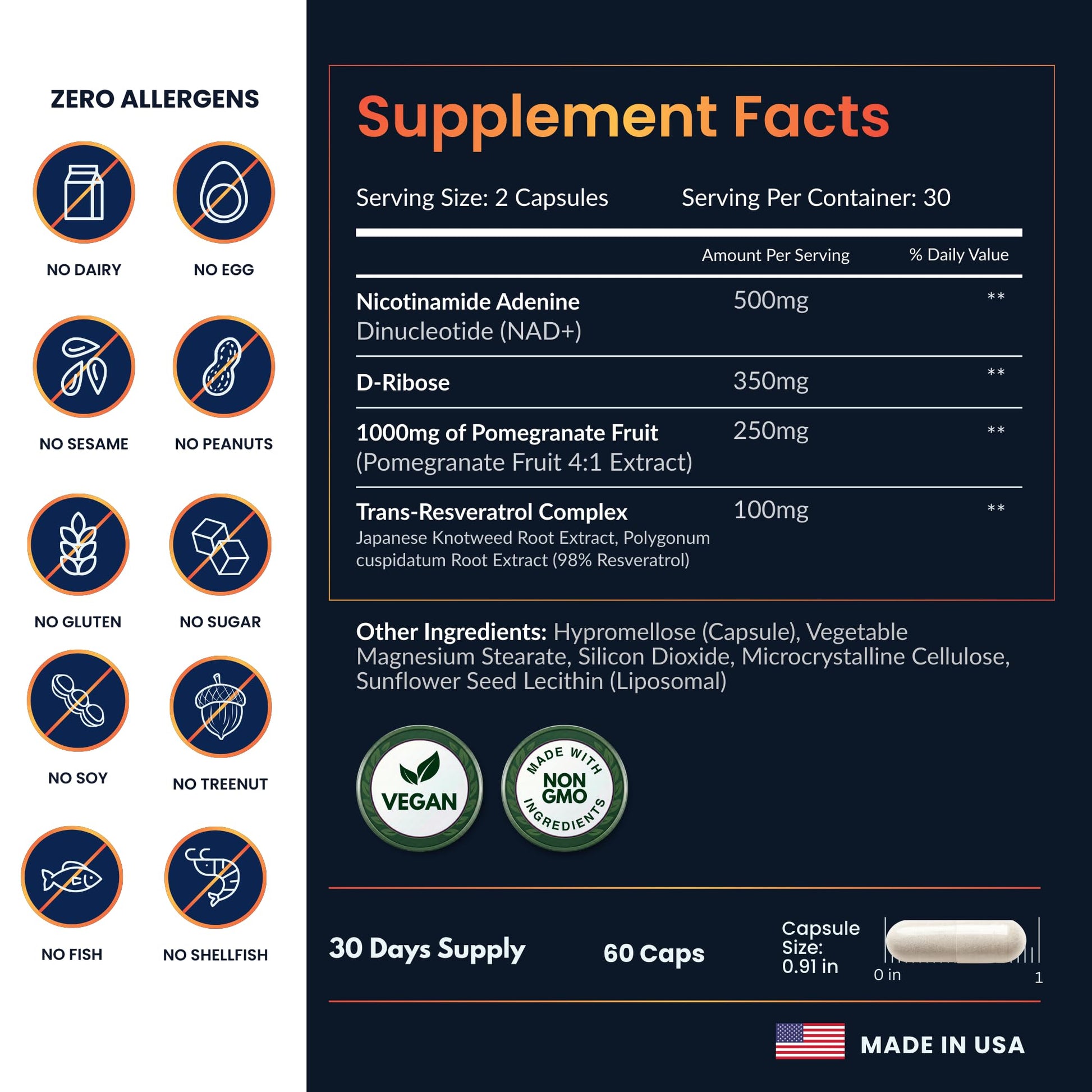ForestLeaf NAD Resveratrol Capsules, Liposomal NAD Supplement for Women and Men with D-Ribose and Pomegranate, NAD+ for Energy, Focus and Anti-Aging Support, NMN Supplement Alternative (60 Caps) ForestLeaf uk supplements