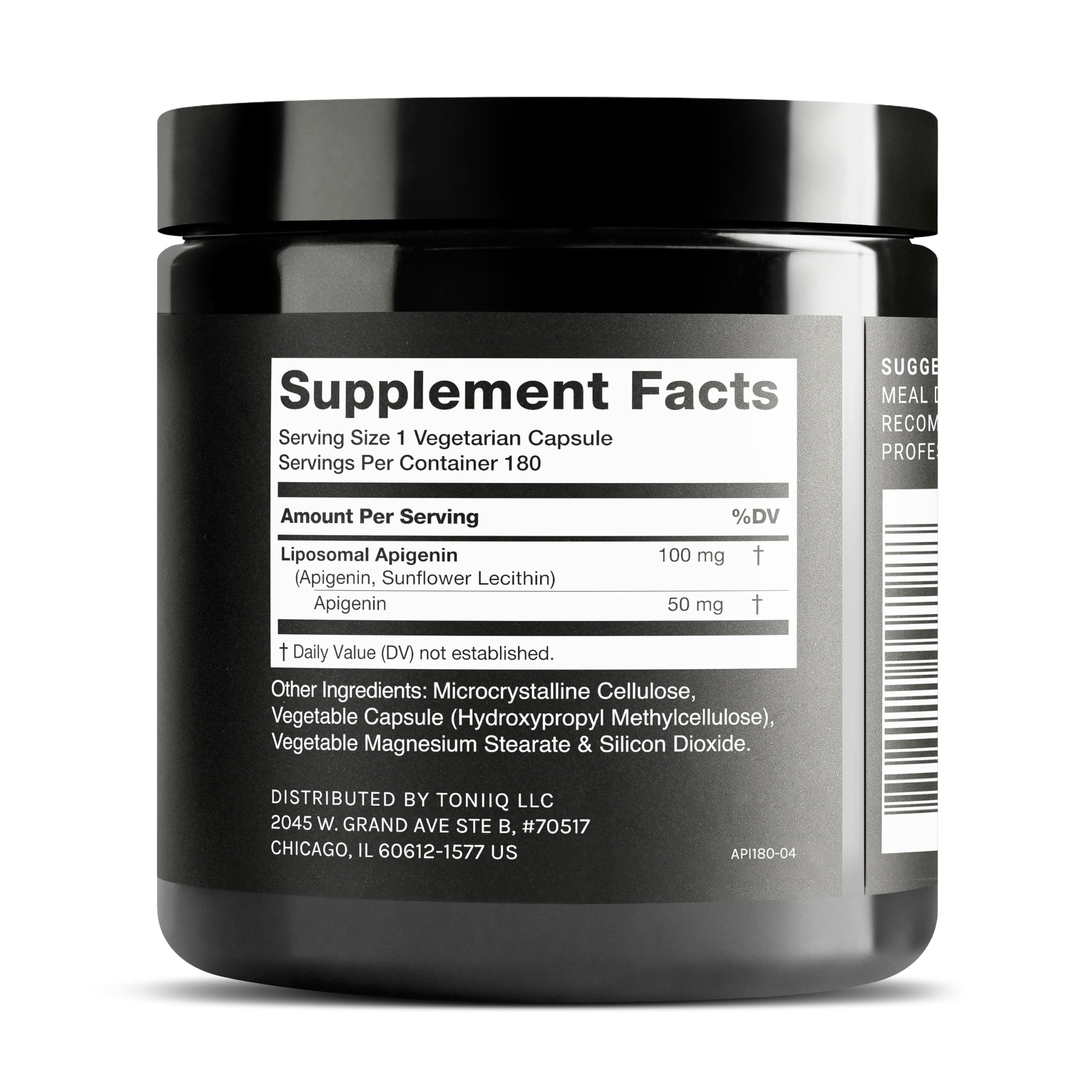 Toniiq Ultra High Strength Liposomal Apigenin - 100mg Formula - Highly Bioavailable for Superior Absorption - 180 Vegetarian Capsules Toniiq uk supplements