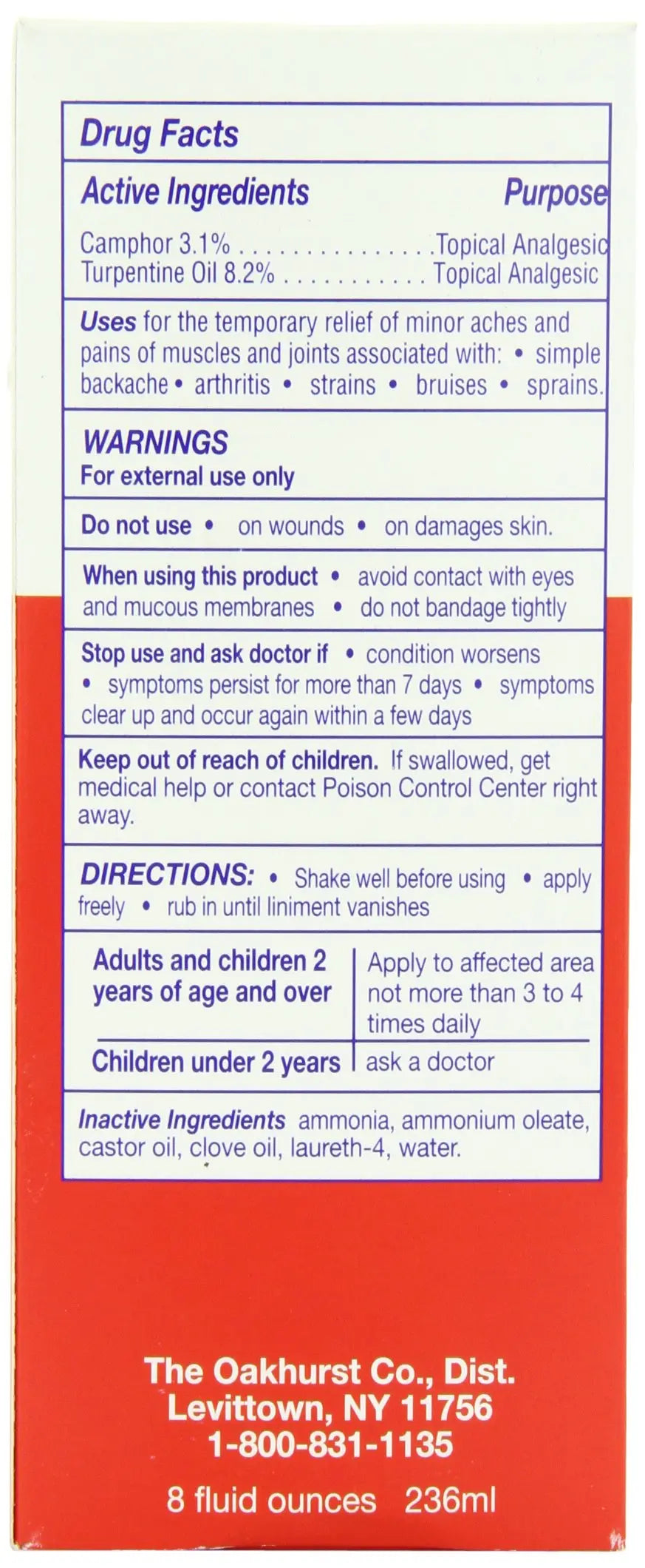 Yager's Pain Relieving Liniment, 8 Ounces OAKHURST COMPANY uk supplements