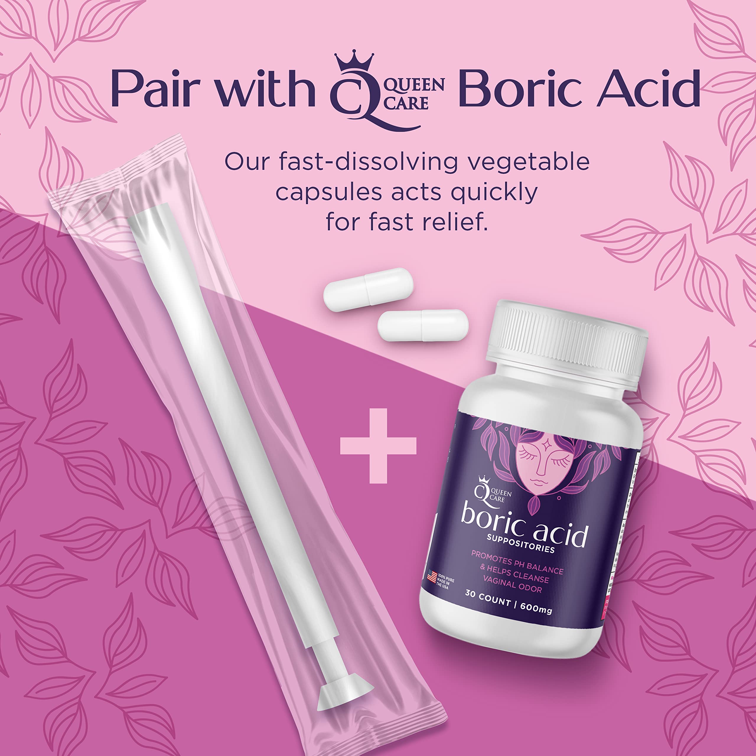 Queen Care - Disposable Suppository Applicator, Boric Acid Applicator, Feminine Care Suppository Applicator Queen Care uk supplements