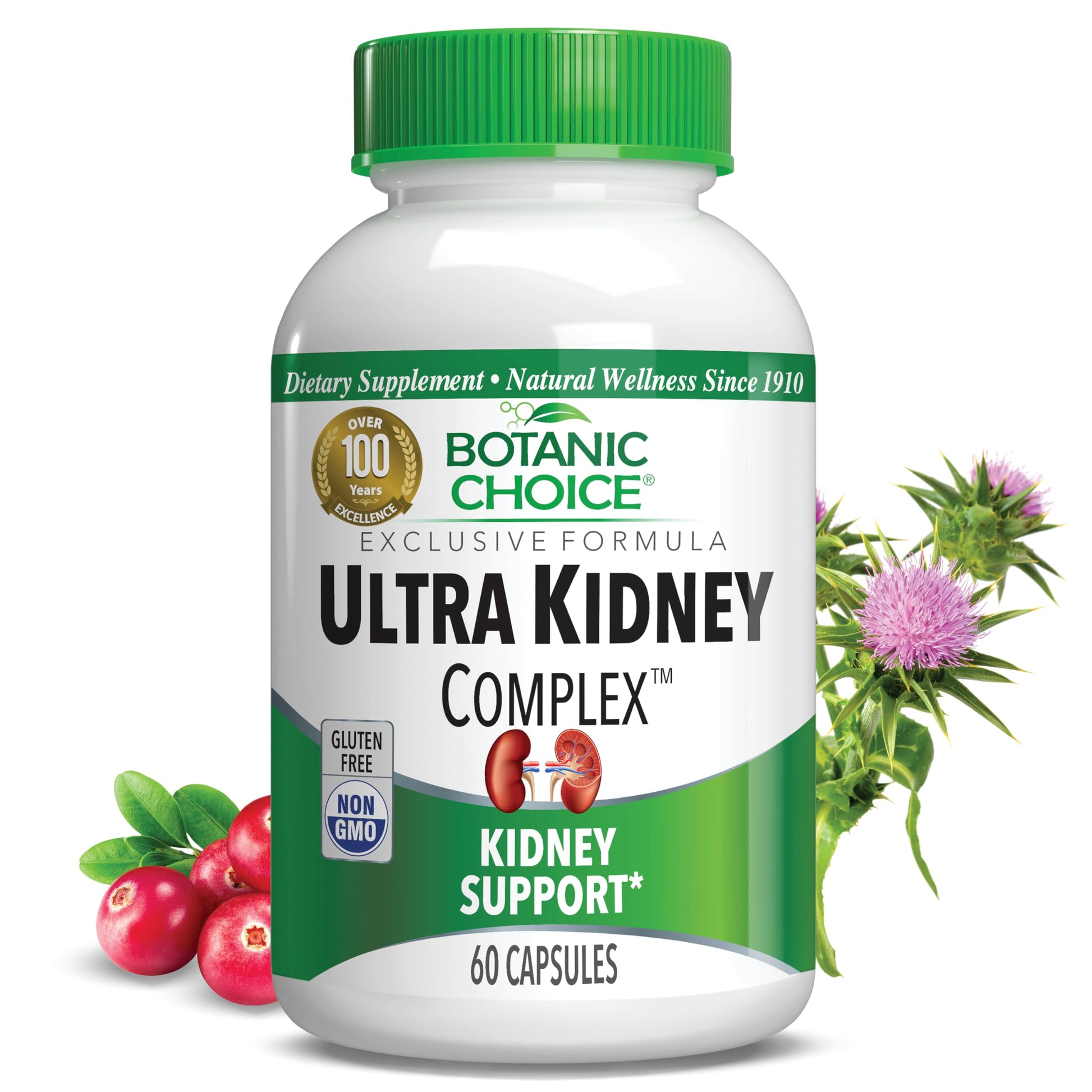 Botanic Choice Ultra Kidney Complex - Optimal Kidney Support with Milk Thistle, Green Tea & More- 60 Capsules Botanic Choice uk supplements