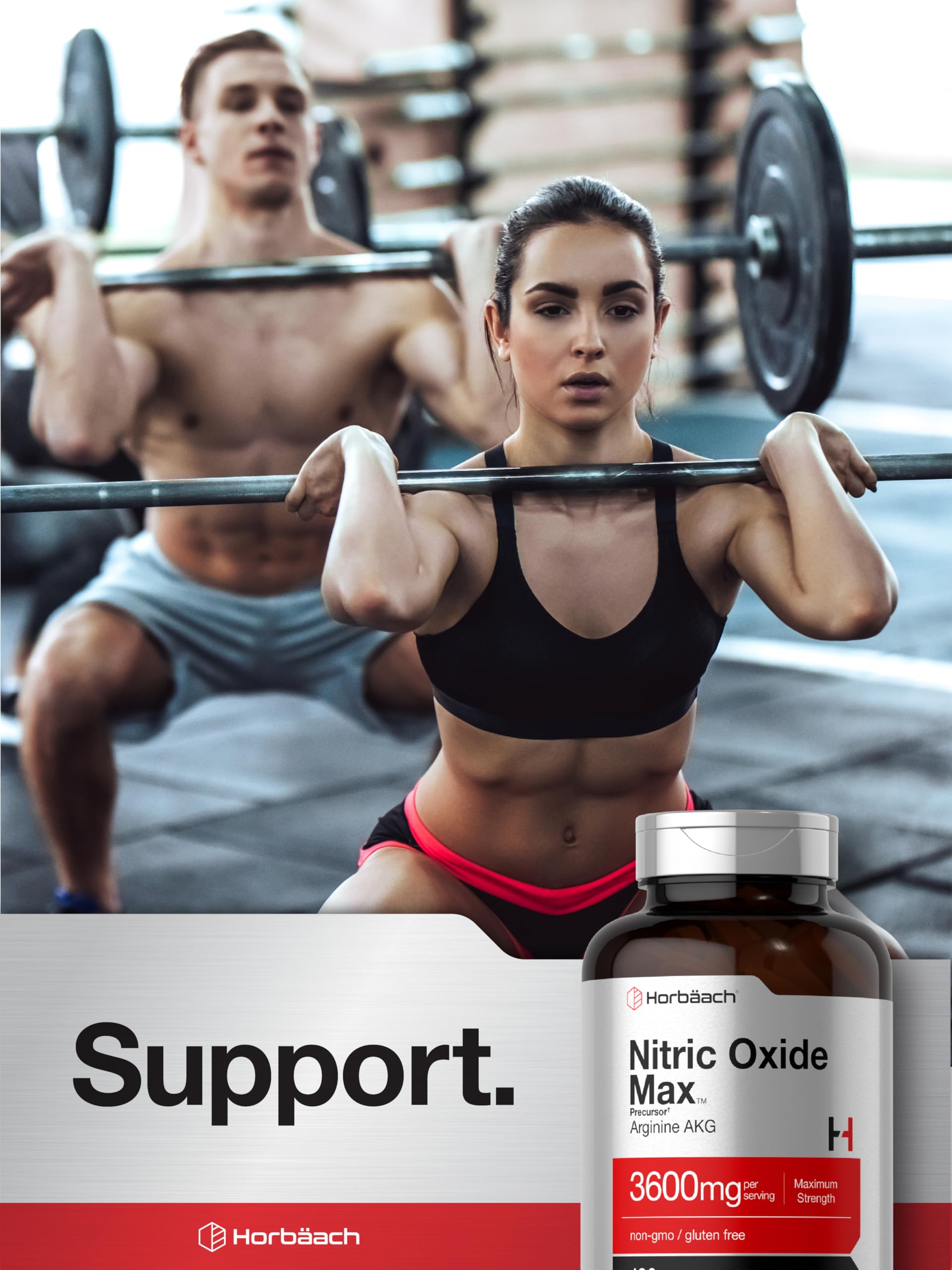 Horbäach Nitric Oxide Max 3600mg | 120 Caplets | with Arginine AAKG for Men and Women | Vegetarian, Non-GMO Horbäach uk supplements