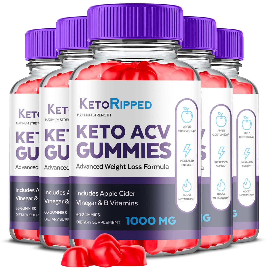 (5 Pack) Keto Ripped ACV Gummies, Keto Ripped ACV Gummies Advanced Weight Loss 1000MG Ark Labs uk supplements