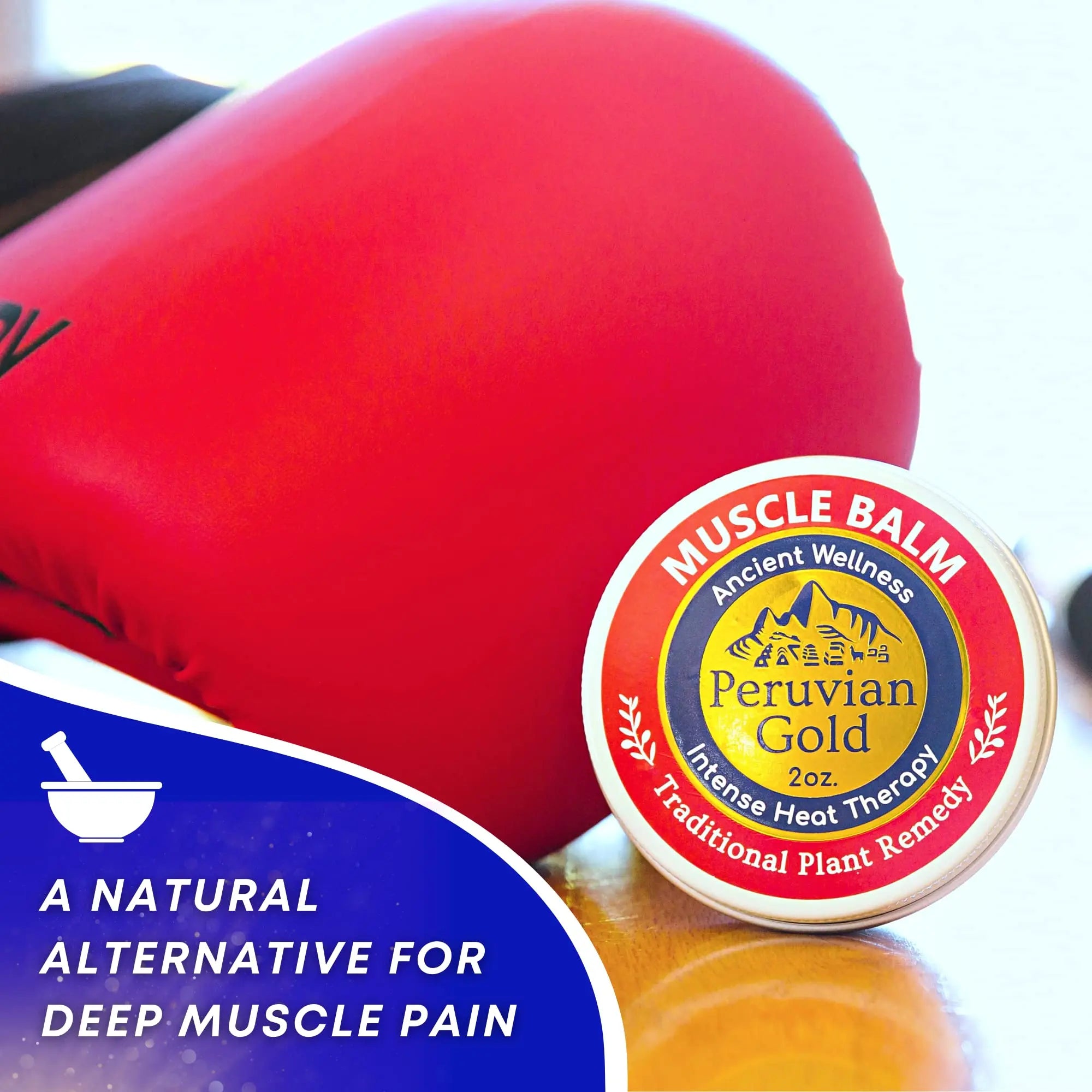 Sore Muscle Balm - Peruvian Gold Intense Heat Therapy Muscle Rub. 500K Scoville Heat Units Melts Away Sore, Painful Muscles. 2oz Peruvian Gold uk supplements