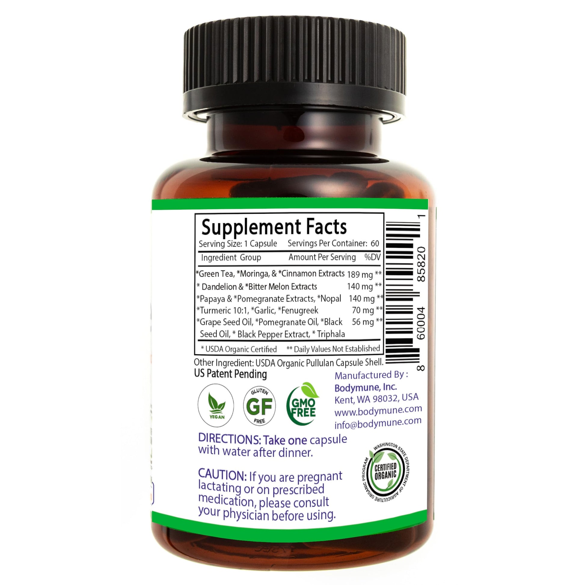 Bodymune Heart Health Blend Cholesterol Support – Organic Cardiovascular & Circulation Supplement – with Green Tea, Pomegranate & Black Seed Oil – 66 Capsules – USDA Organic, Vegan Bodymune uk supplements