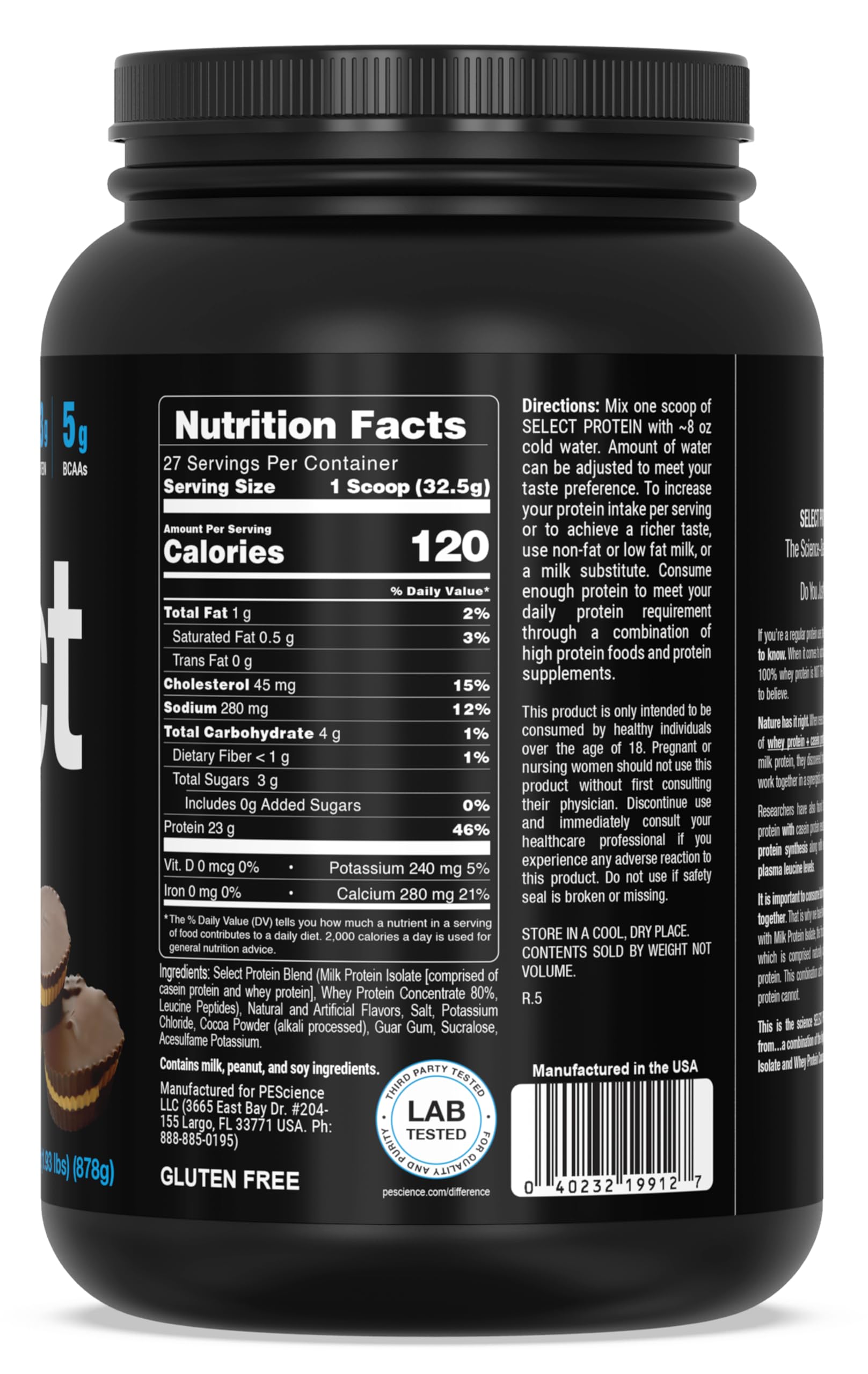PEScience Select Low Carb Protein Powder, Chocolate Peanut Butter Cup, 27 Serving PEScience uk supplements