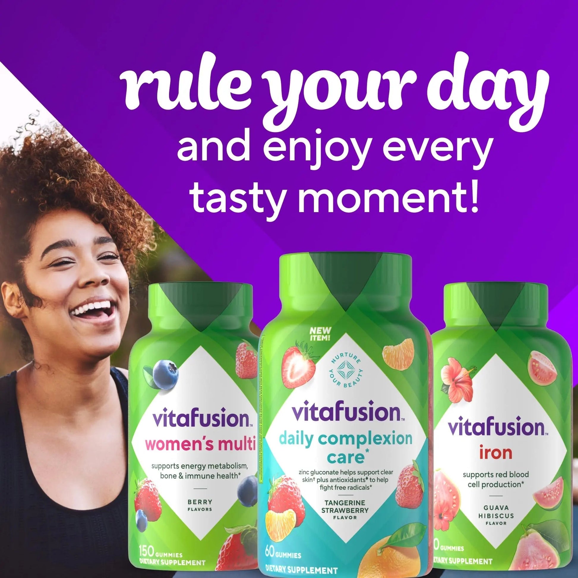vitafusion Daily Complexion Care (1), Beauty Supplement Helps Support Clear Skin (1) (2) with Zinc Gluconate, Plus Vitamins E & C Vitafusion uk supplements