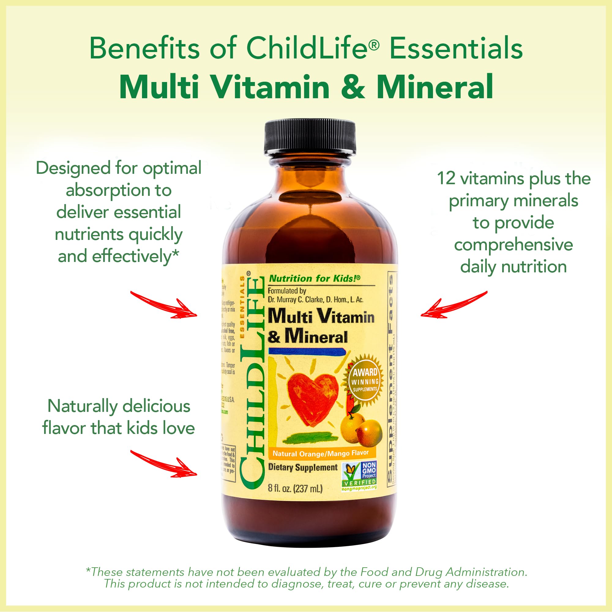 CHILDLIFE ESSENTIALS Kids Multivitamin & Mineral - Kids Vitamins, Liquid Multivitamin for Kids, Toddler Multivitamins, Liquid Vitamins, Baby Multivitamin - Natural Orange & Mango, 8 Fl Oz (Pack of 2) CHILDLIFE ESSENTIALS uk supplements