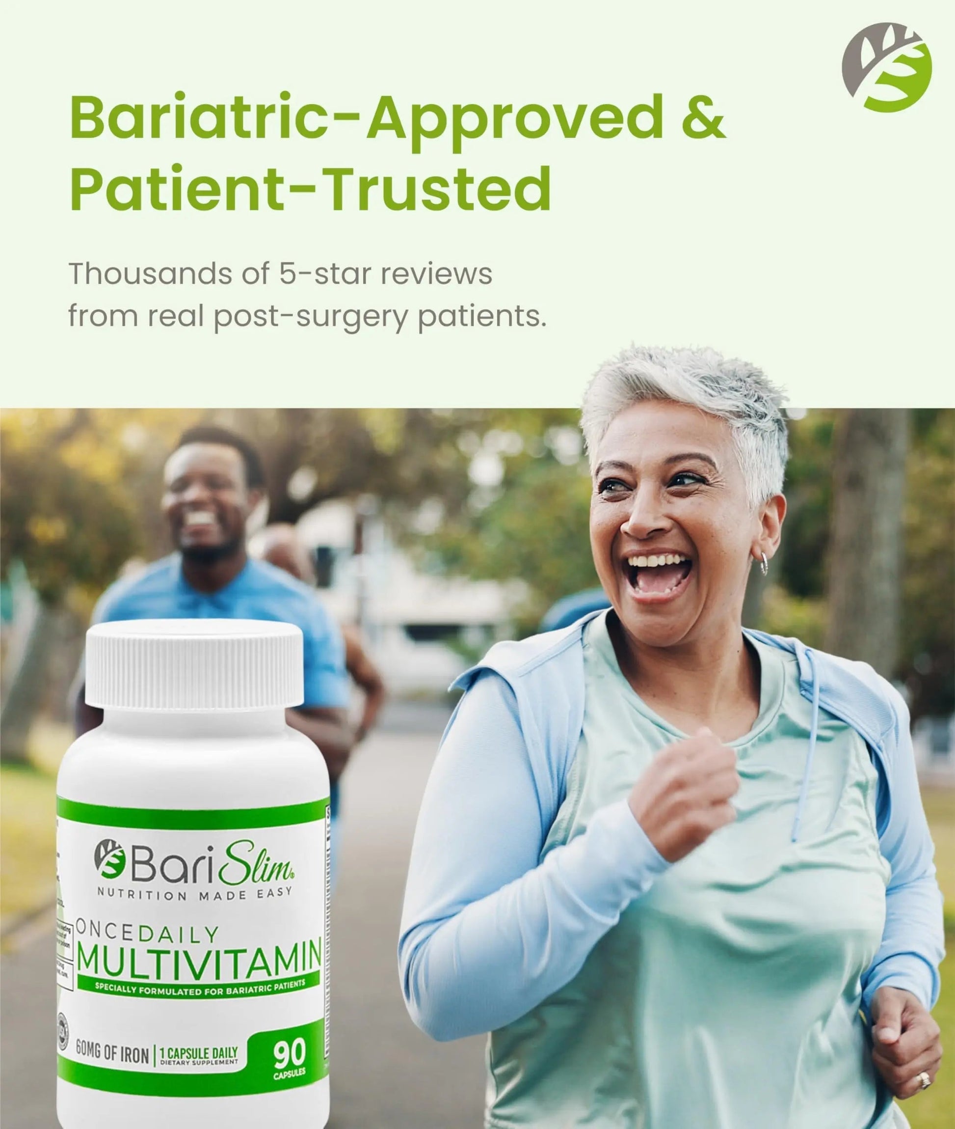 BariSlim Once Daily Bariatric Multivitamin Capsule - 60mg of Iron - Bariatric Vitamin & Supplement for Post WLS Surgery Including Gastric Bypass BariSlim uk supplements