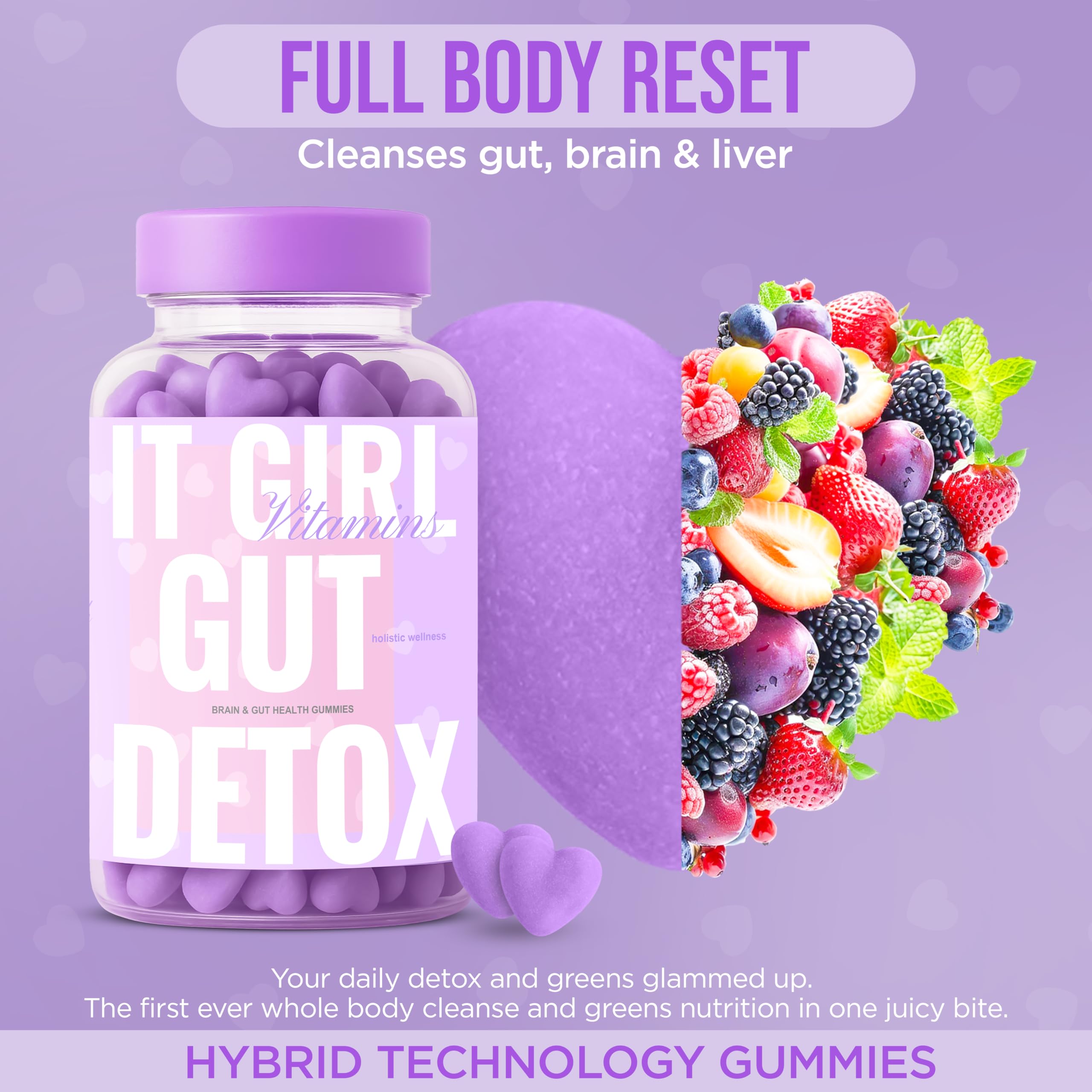 Gut Health Cleanse Detox Gummies for Women & Teens – Probiotics, Prebiotics, Digestive Enzymes & Superfoods Greens Blend – Vegan Daily Digestive Supplement for Bloating Relief, Debloat & Gut Wellness It Girl Vitamins uk supplements