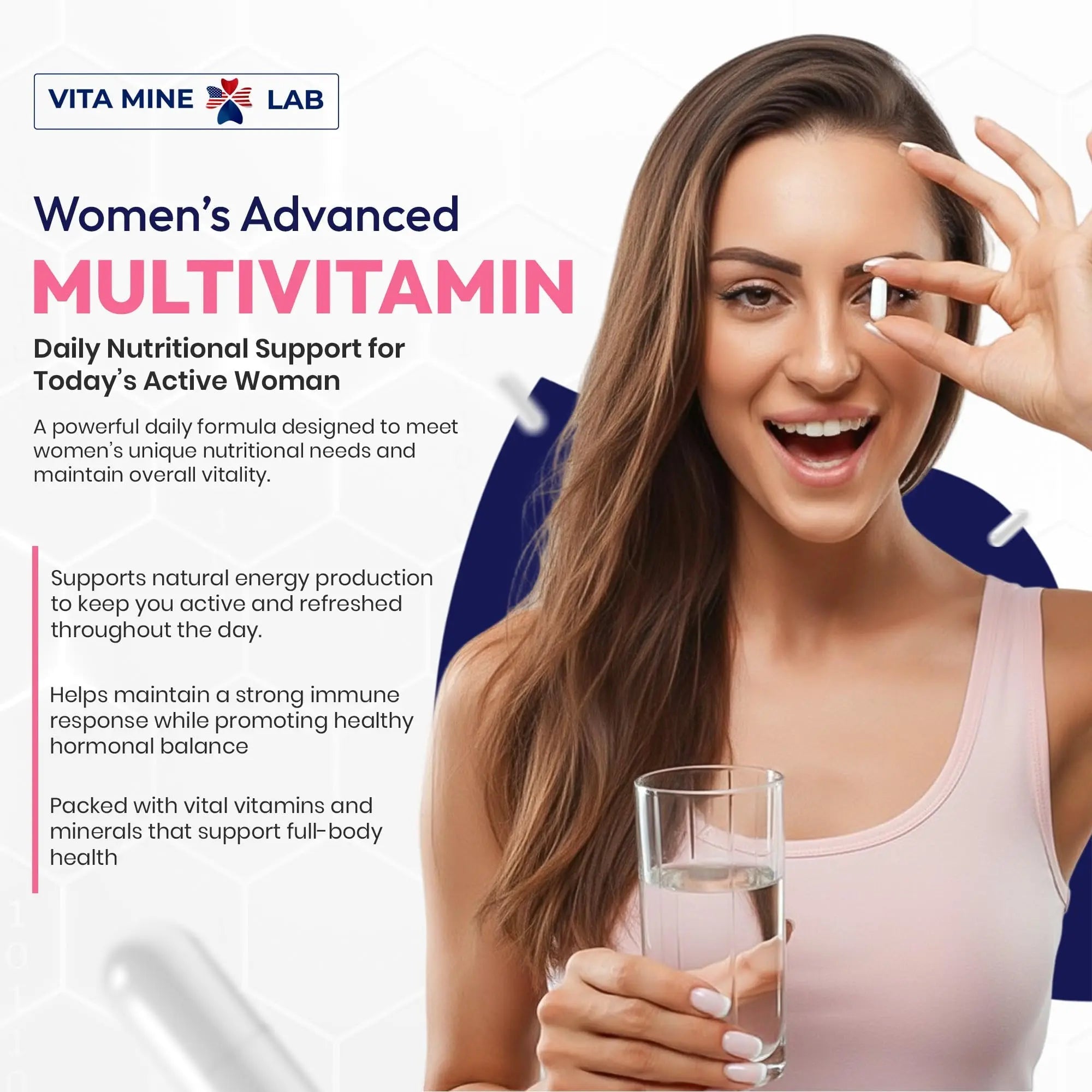 VITA MINE LAB Women's Advanced Multivitamin, Supports Energy, Immune Health & Overall Well-Being, Gluten-Free, Halal VITA MINE LAB uk supplements