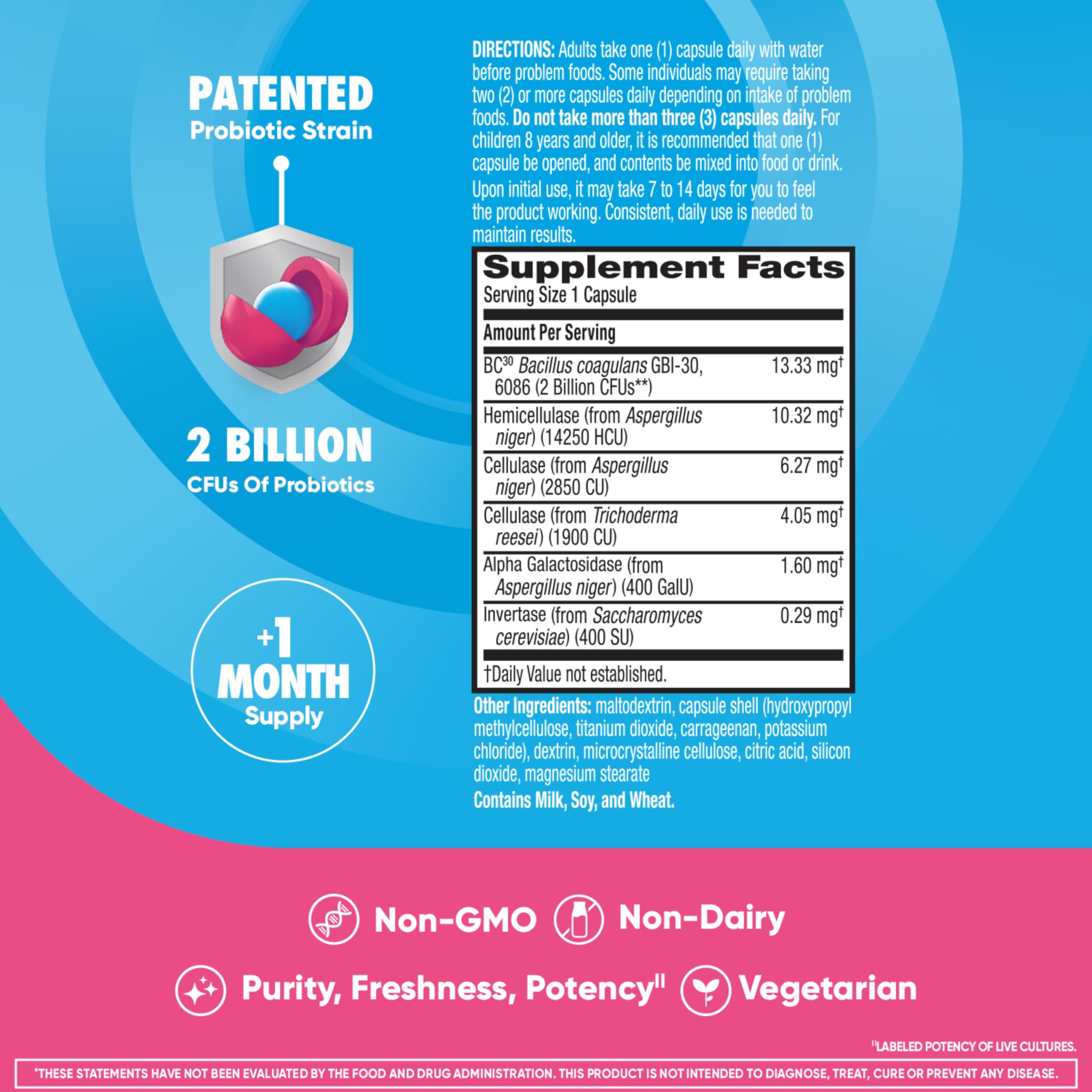 Digestive Enzyme and Probiotic Capsule- Digestive Advantage 32 Capsules, Survives 100x Better than regular 50 billion CFU, Breaks down food, helps prevent gas Digestive Advantage uk supplements