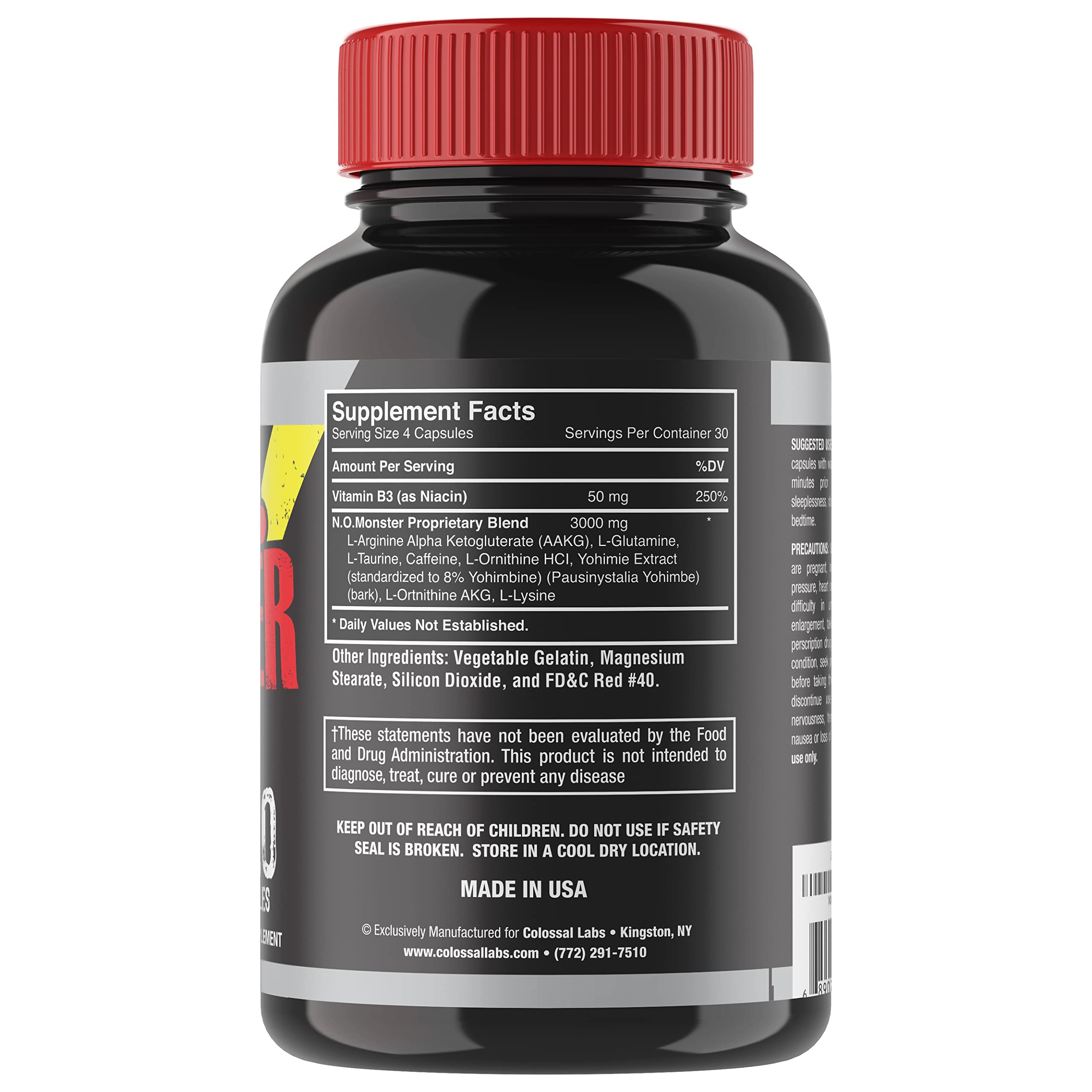 Colossal Labs Nitric Oxide Booster with L-Arginine, Extreme Pumps to Build Strength Goliath Labs uk supplements