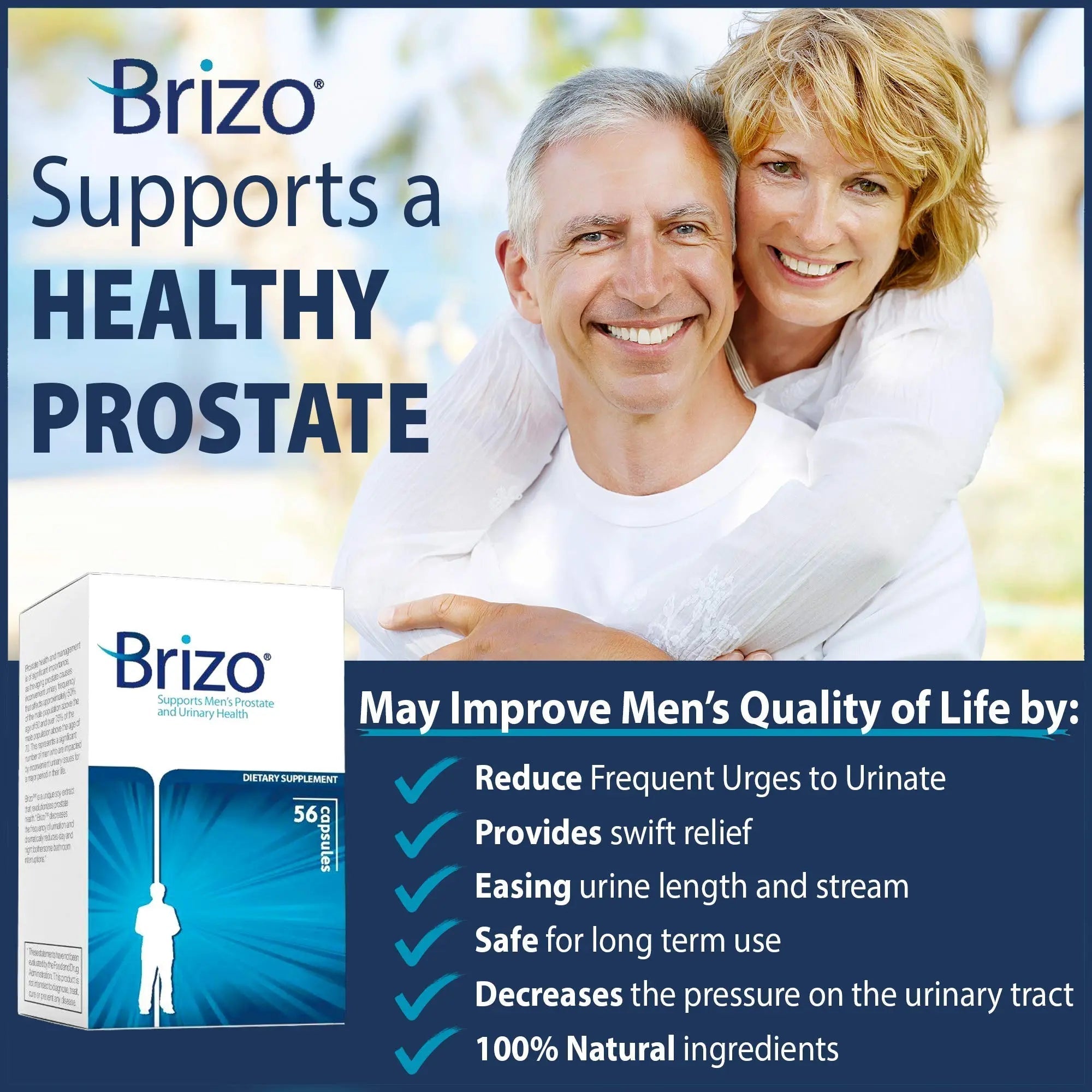 Brizo Prostate Health Supplements for Men - Herbal Capsules for Mens Urinary Health - Reduce Frequent Urination - 1 Month Supply Brizo uk supplements