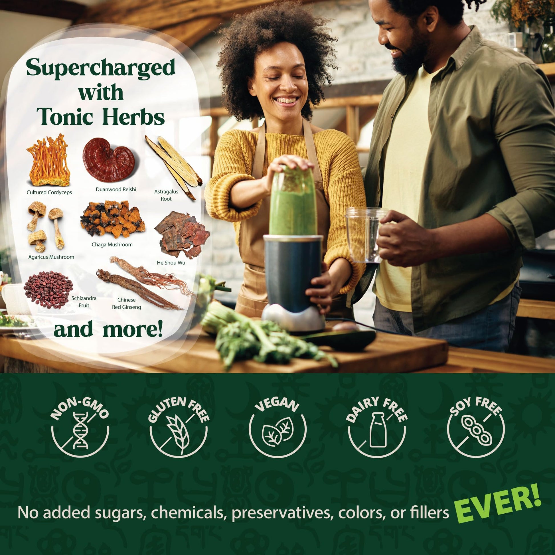 Dragon Herbs Tonic Alchemy Superfood Greens Powder with 91 Ingredients: Tonic Herbs, Ashwagandha, Mushrooms, Probiotics, Super Greens, Seaweeds, Fruits, Vegetables, Spirulina - 30 Servings Dragon Herbs uk supplements