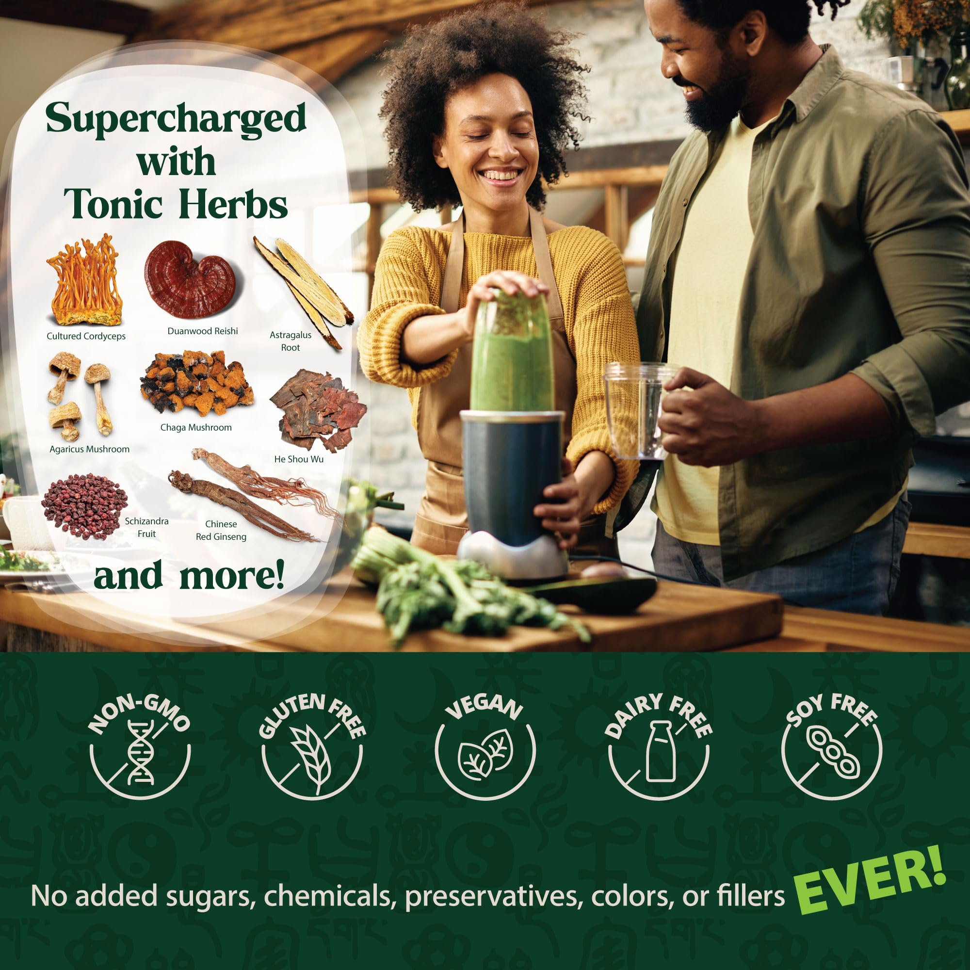 Dragon Herbs Tonic Alchemy Superfood Greens Powder with 91 Ingredients: Tonic Herbs, Ashwagandha, Mushrooms, Probiotics, Super Greens, Seaweeds, Fruits, Vegetables, Spirulina - 30 Servings Dragon Herbs uk supplements