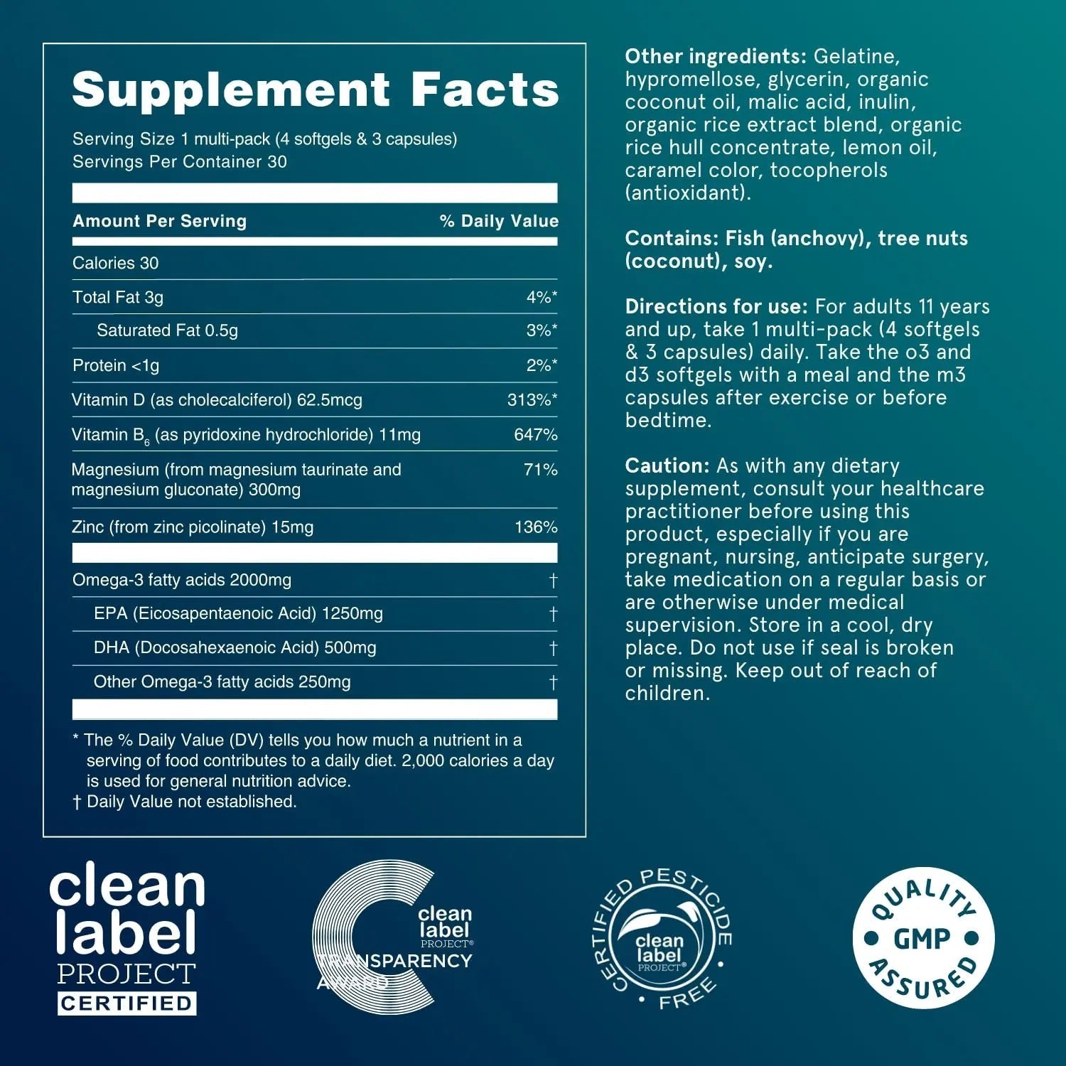Puori P3 Health Essentials with Magnesium Zinc Complex, Omega 3 Fish Oil & Vitamin D3 Supplements - Men & Womens Daily Multi Puori uk supplements