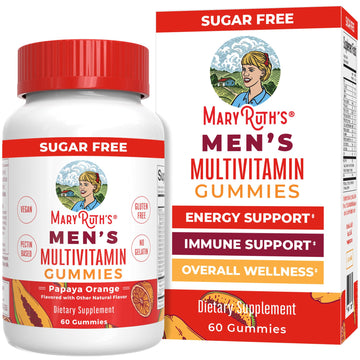 MaryRuth's Multivitamin Gummies for Men | Vitamin A, C, D, E, B6, B12, Biotin, Zinc | Energy Metabolism | Immunity | Bone Health | Cellular Health | Vegan | Non-GMO | Gluten & Sugar Free | 60 Count MARYRUTH'S uk supplements