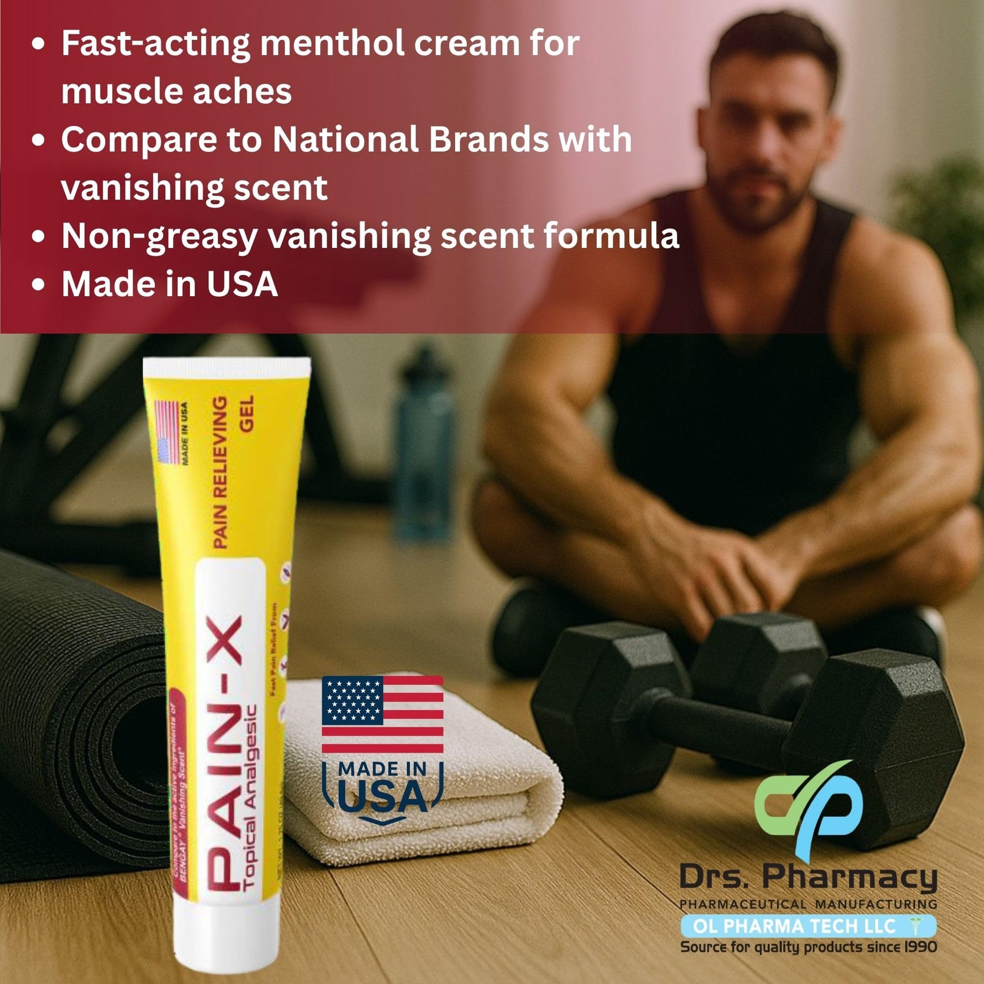 Drs. Pharmacy Pain-X Menthol Cream – Targeted Muscle & Joint Relief – 1.75 oz, Made in USA Drs. Pharmacy uk supplements