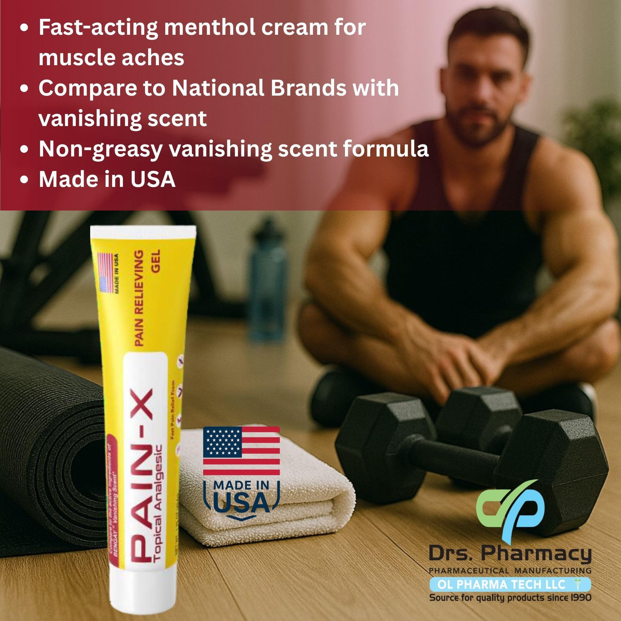 Drs. Pharmacy Pain-X Menthol Cream – Targeted Muscle & Joint Relief – 1.75 oz, Made in USA Drs. Pharmacy uk supplements