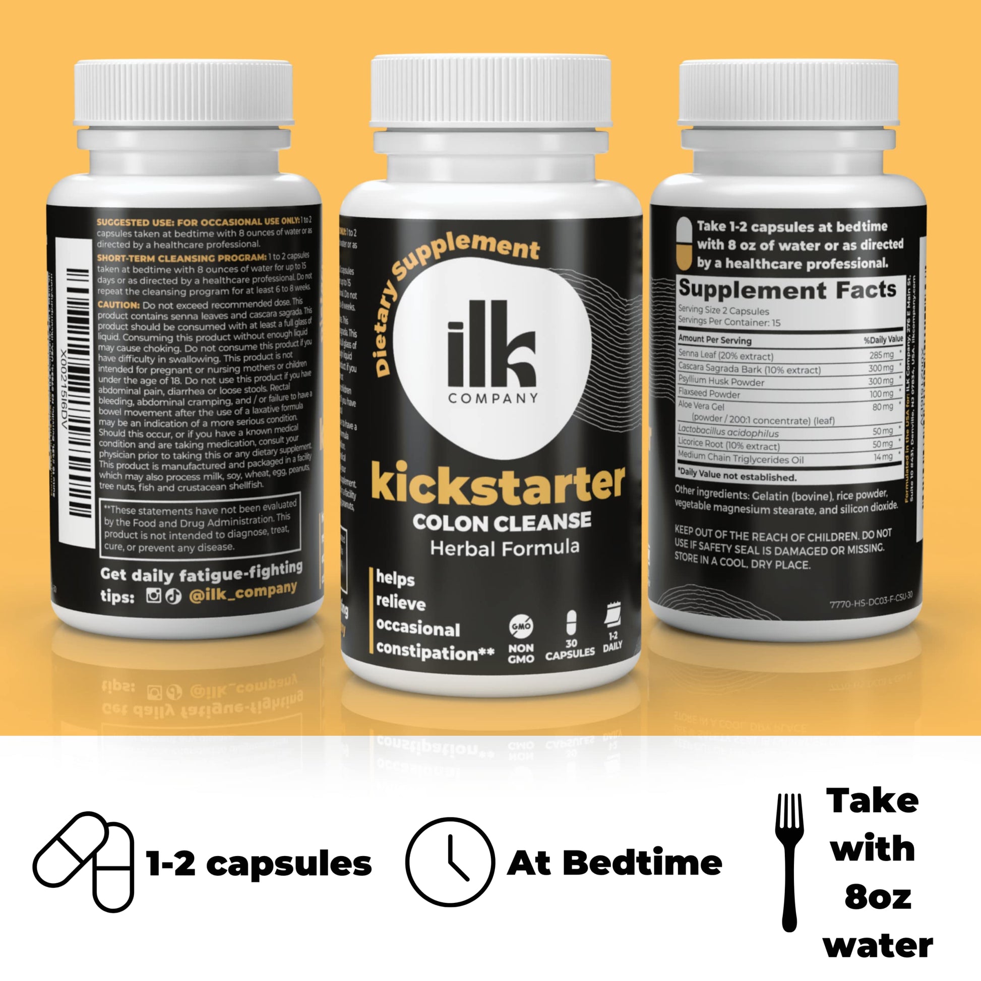 ILK COMPANY Made in USA Herbal Colon Cleanse Capsules - Non GMO - Gluten Free Capsules ILK COMPANY uk supplements