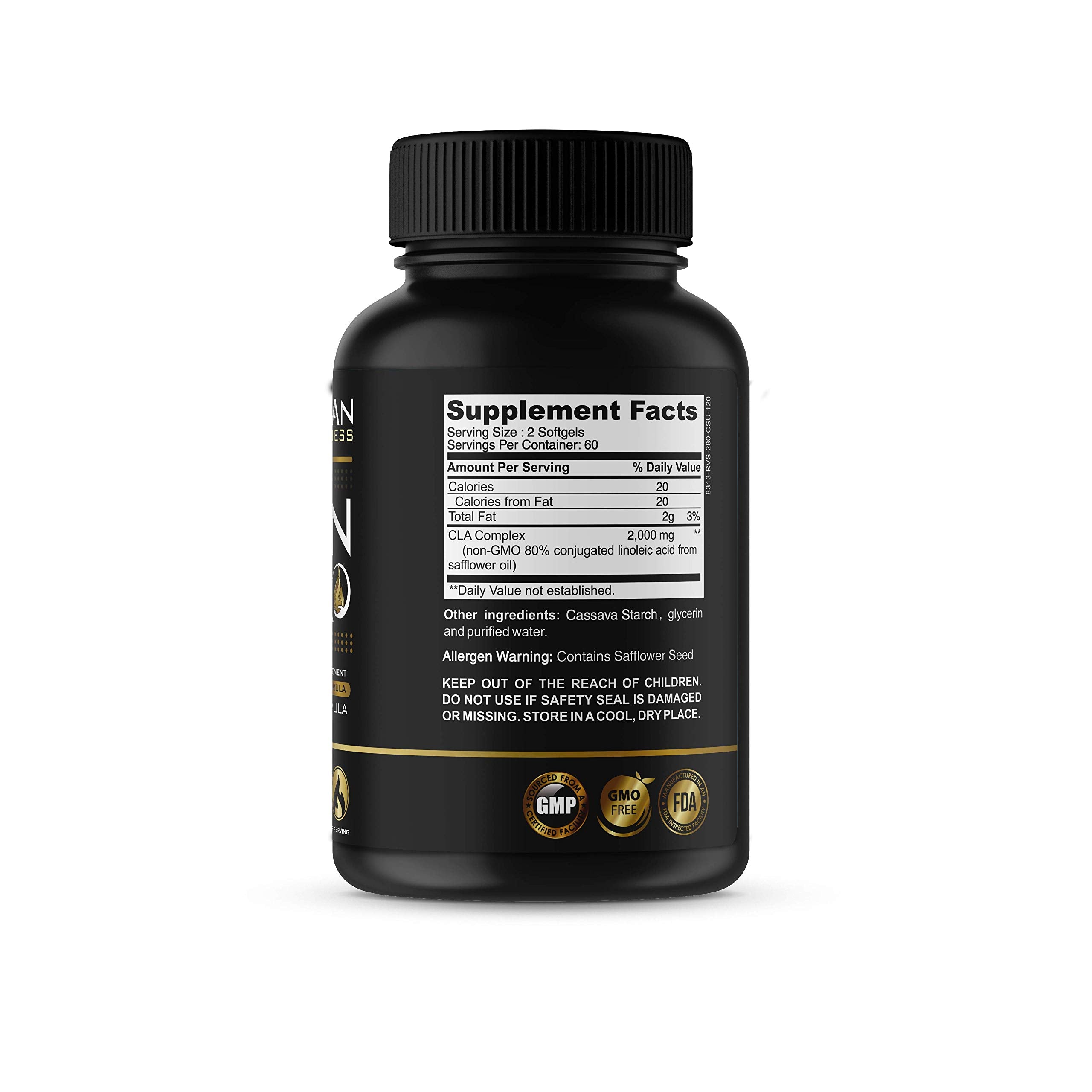 Vegan CLA Pro 2000 mg Pure Premium CLA Safflower Oil Conjugated Linoleic Acid Best Promethean Wellness uk supplements