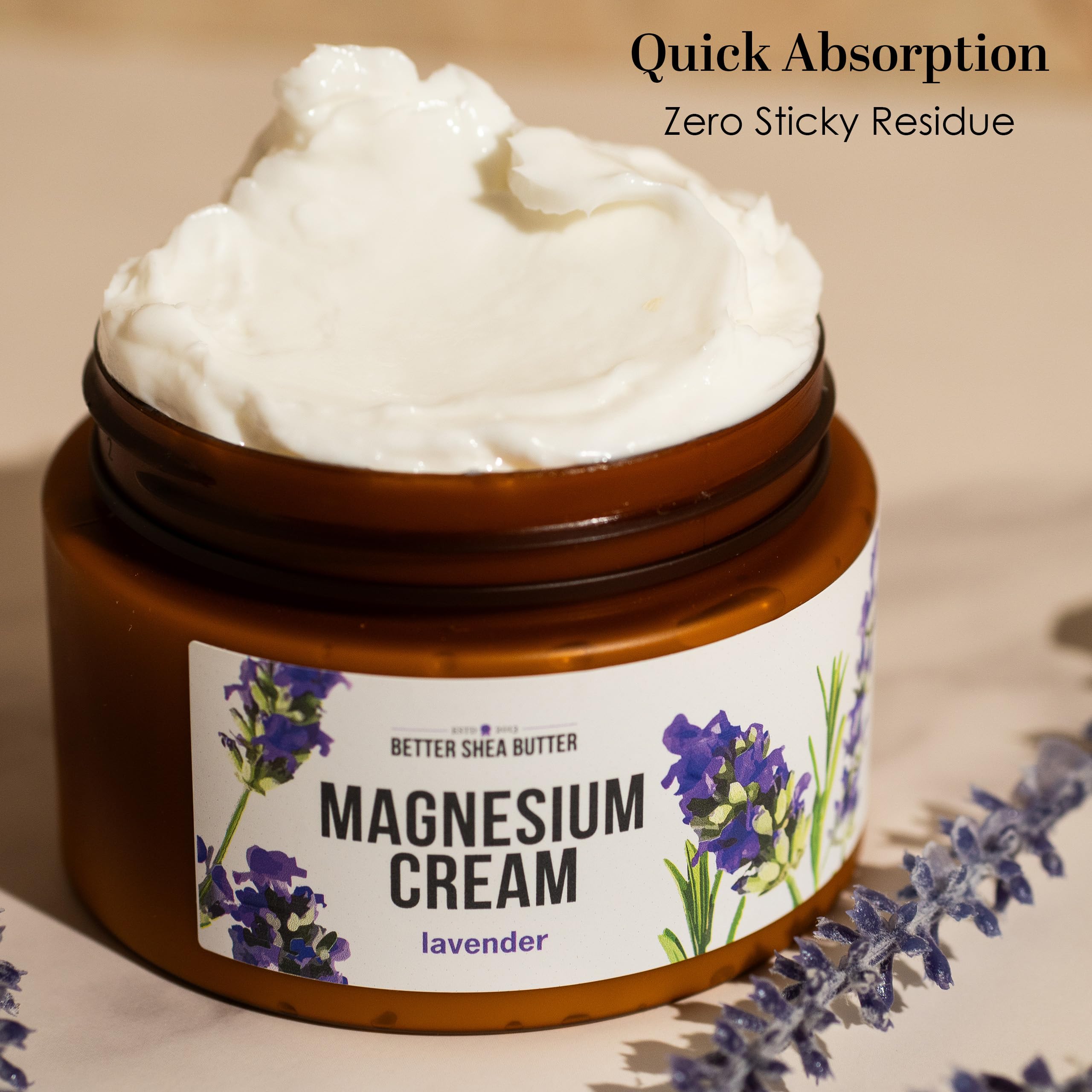 Better Shea Butter Magnesium Cream | Lavender | Relieves Leg Cramps and Muscle Tension | Night Lotion for Pregnancy, Kids and Baby | Handcrafted with Organic Ingredients Better Shea Butter uk supplements