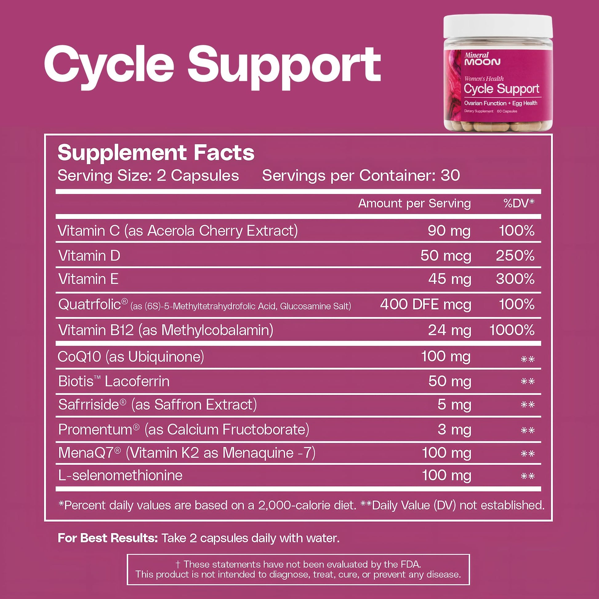 Mineral Moon Hormonal Support Bundle - Menstrual Supplement + Cycle Support - Aid Ovulation, Hormonal Balance & PMS Support - Reduce Period Cramps & Fatigue - Antioxidant Ovarian Support Vitamins Mineral Moon uk supplements
