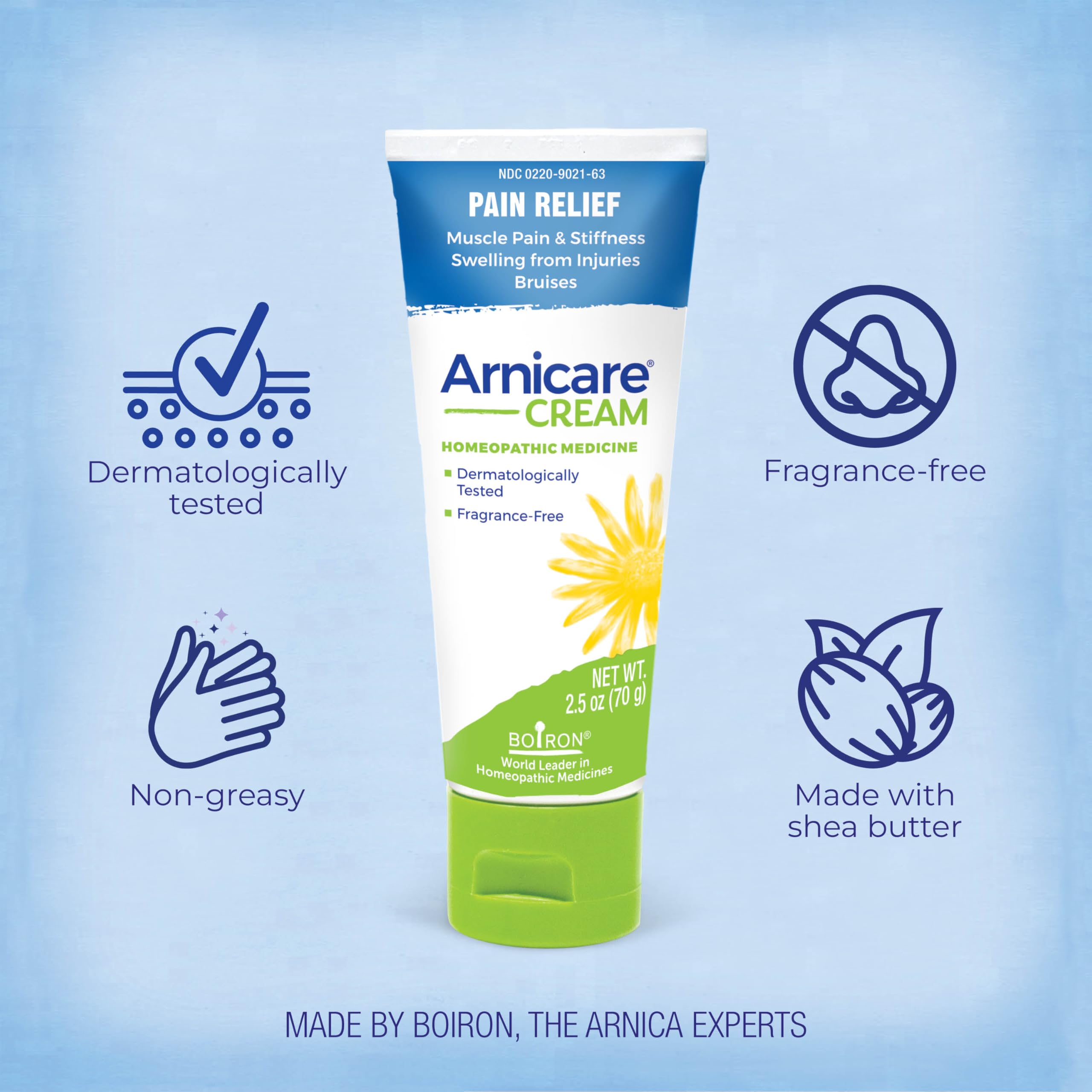 Boiron Arnicare Cream Natural Soothing Relief for Joint Pain, Muscle Pain, Swelling, Soreness, and Stiffness - Fast Absorbing and Fragrance-Free - 2.5 oz Boiron uk supplements