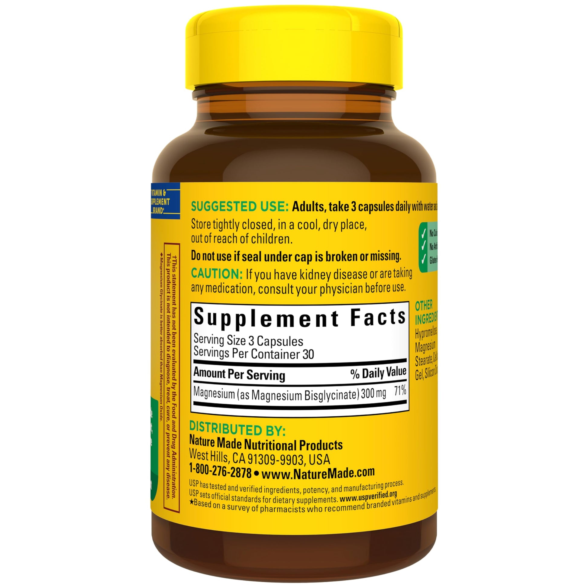 Nature Made High Absorption Magnesium Glycinate 300mg per 3 Capsules, Magnesium Supplement for Muscle, Heart, Nerve and Bone Support, 90 Magnesium Bisglycinate Capsules, 30 Day Supply Nature Made uk supplements