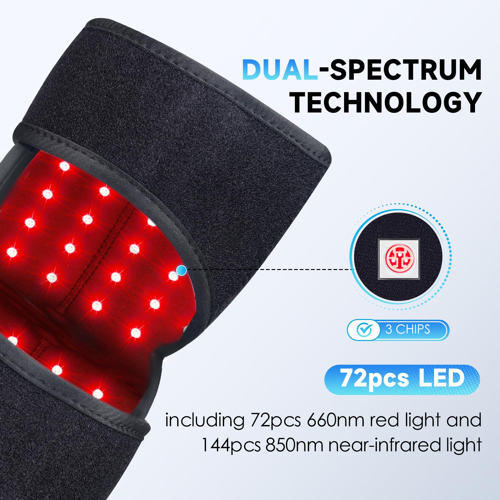 Red Light Therapy Knee Brace: Pain Relief Infrared Heating Pad 72 LED Heat Lamp Pain Relief Astarexin uk supplements