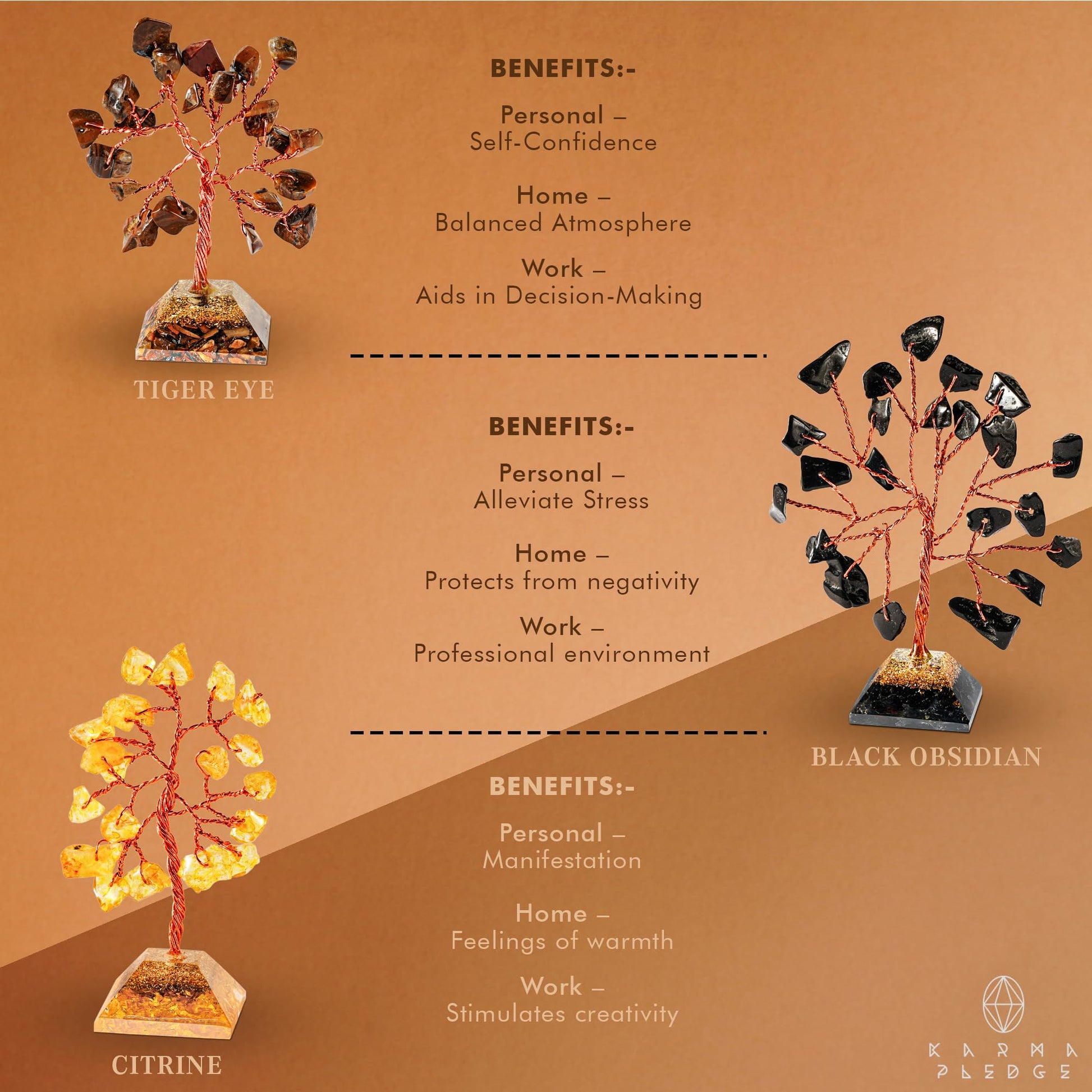 Crystal Tree Tree of Life 7 Chakra Healing Crystals & Stones for Positive Energy, Good Luck Gifts KARMAPLEDGE uk supplements