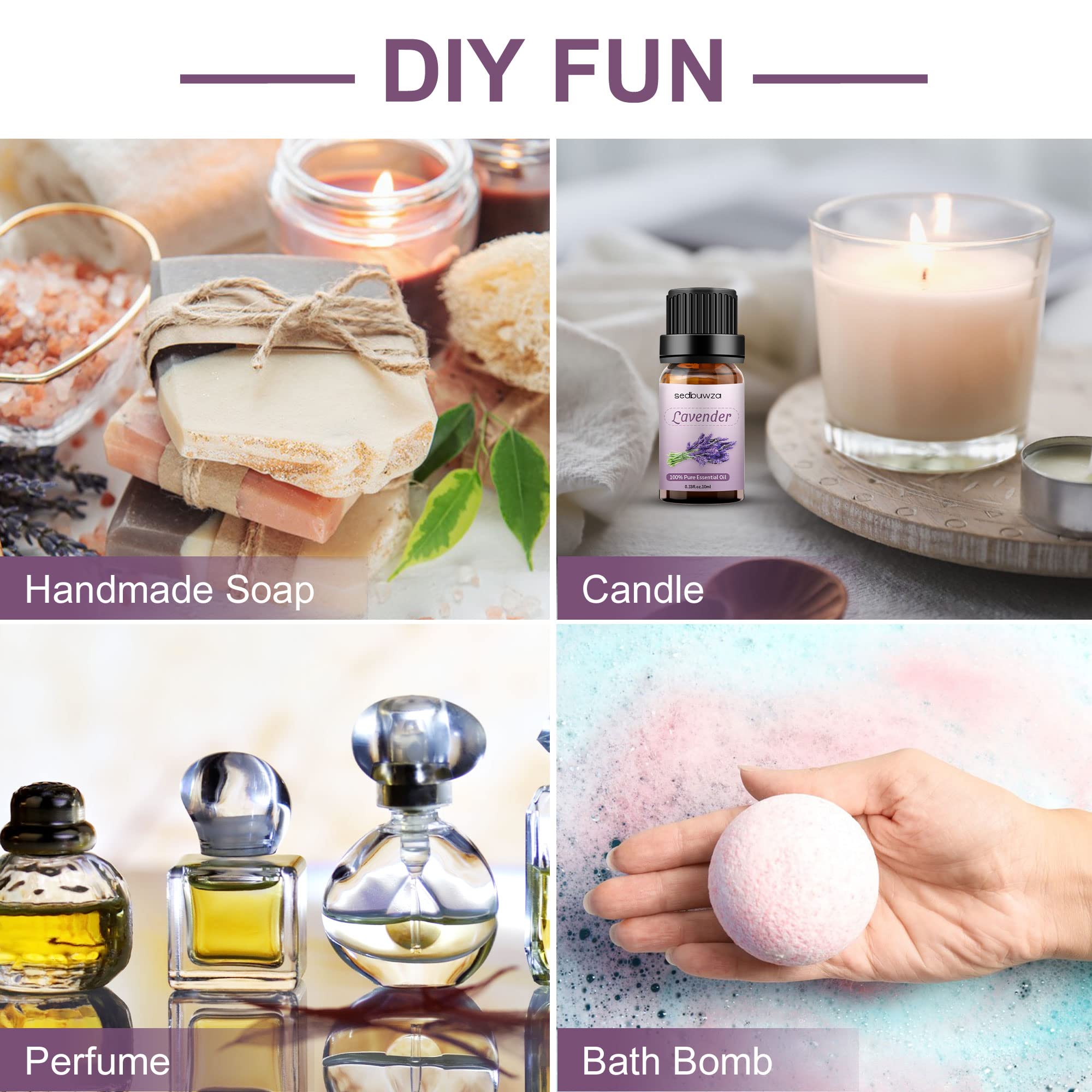 Sedbuwza Vanilla Oil Lavender Essential Oil Gift Set, 100% Pure Organic Fragrance Oil Set for Diffuser Sedbuwza uk supplements