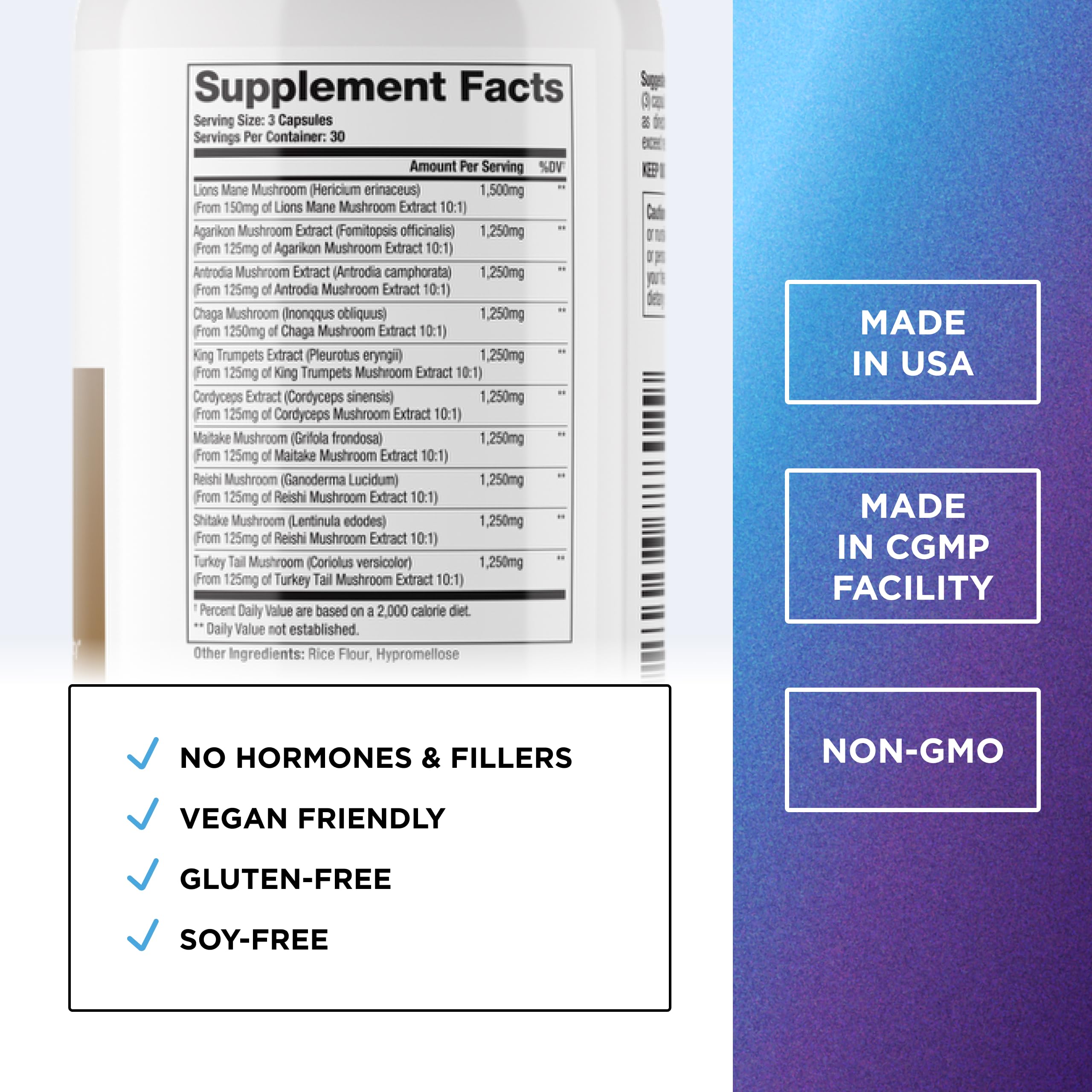 DR. EMIL NUTRITION 10 Mushroom Supplement for Mental Clarity, Focus & Immune Support - Functional Mushroom Nootropic Supplement with Lions Mane Extract, Cordyceps, Turkey Tail & More DR. EMIL NUTRITION uk supplements