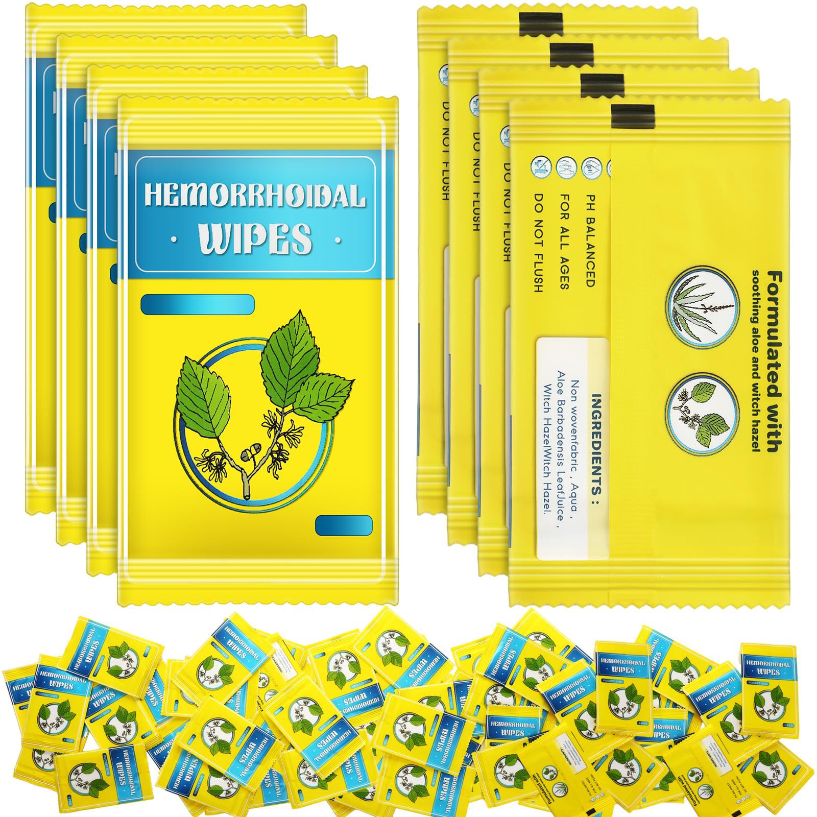 Timgle 300 Counts Individual Packing Hemorrhoid Wipes Witch Hazel Wipes for Butt Hemorrhoidal and Relief Swelling Pain Burning Itching Numbing, 5.5 x 7 Inch Timgle uk supplements