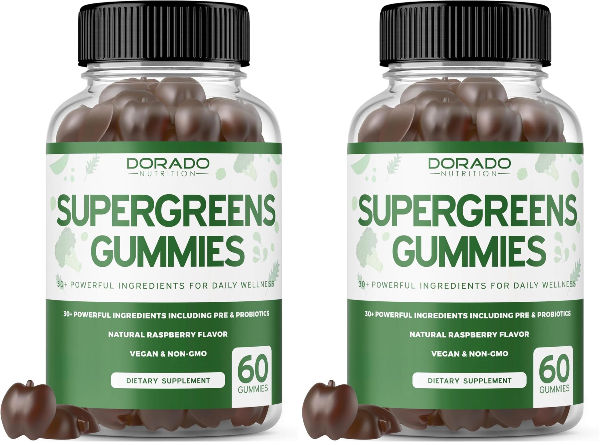 Supergreens Gummies (60 Count) Daily Greens Gummies - Greens Supplements with 8 Ingredient Power Blend - Superfood for Immunity Support for Adults - Third Party Tested, Vegan & USA Made (Pack of 2) DORADO NUTRITION uk supplements