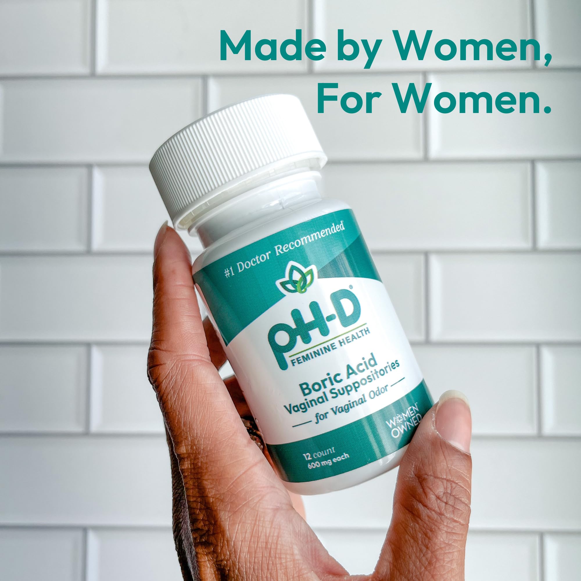 pH-D Feminine Health - 600 mg Boric Acid Suppositories - Woman Owned - for Vaginal Odor Use - 36 Count pH-D Feminine Health Support uk supplements