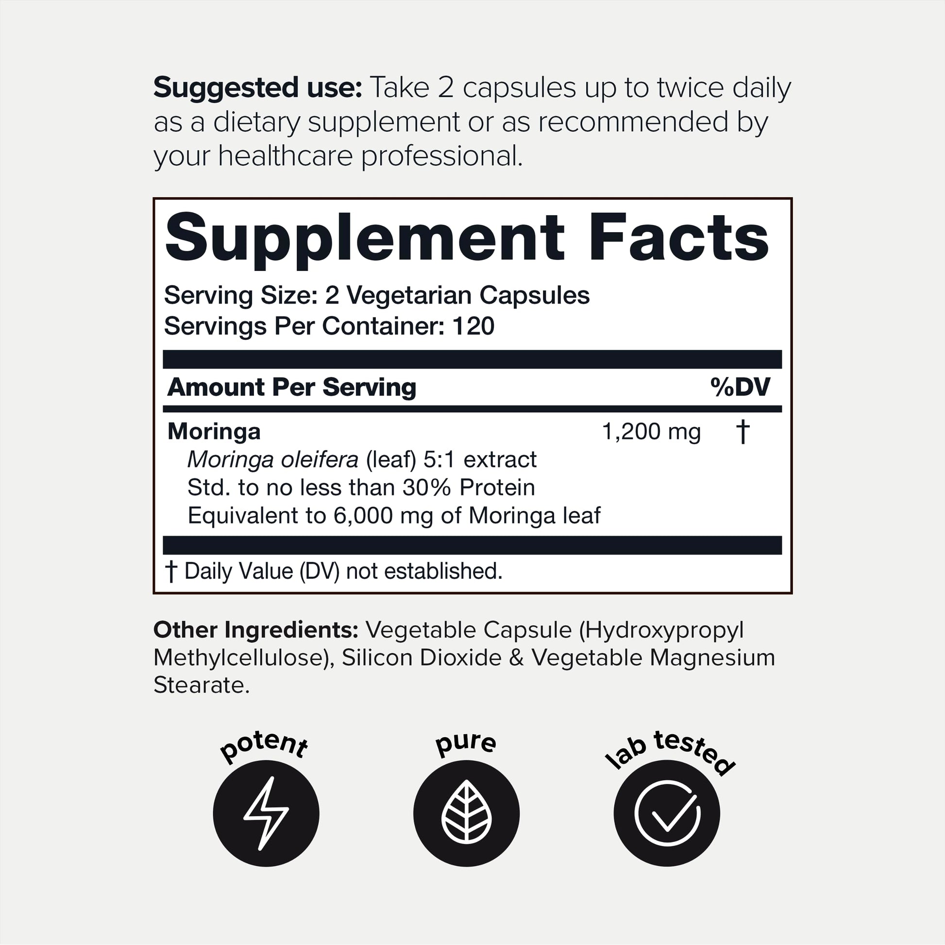 Highly Potent Full Spectrum Indian Moringa Extract - 30% Third-Party Tested Protein Toniiq uk supplements