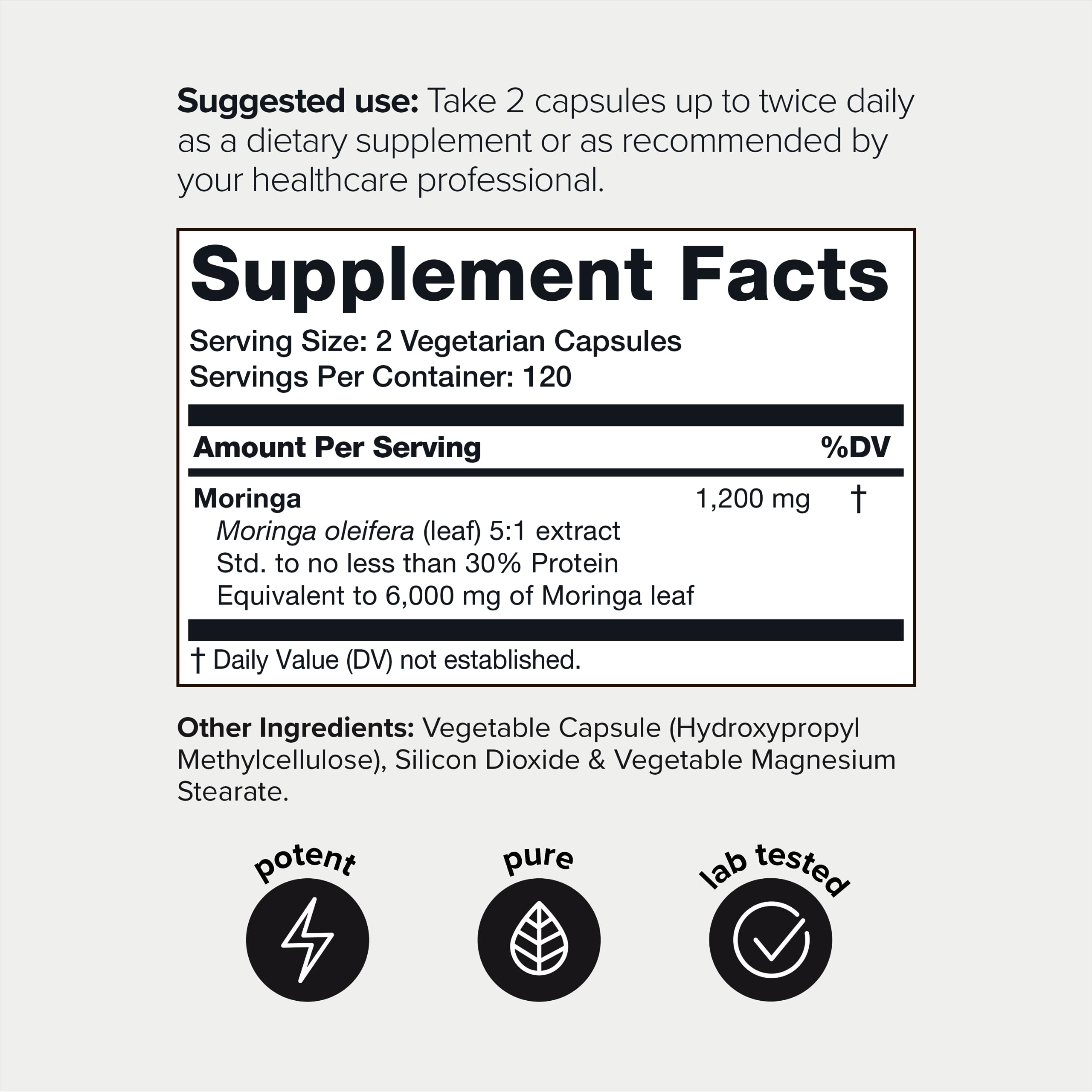 Highly Potent Full Spectrum Indian Moringa Extract - 30% Third-Party Tested Protein Toniiq uk supplements