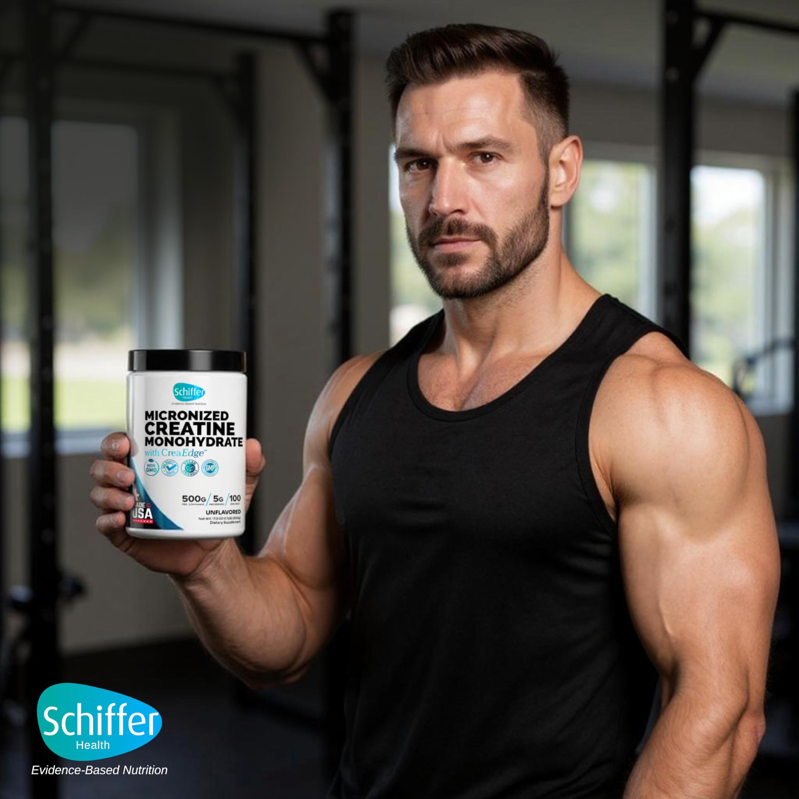 Creatine Monohydrate Powder 500g – Supports Muscle Growth, Strength & Cognitive Function*, 5g per Serv - 100 Servings, Pure Micronized Creatine for Enhanced Performance, Unflavored, 17.9 oz SCHIFFER HEALTH uk supplements