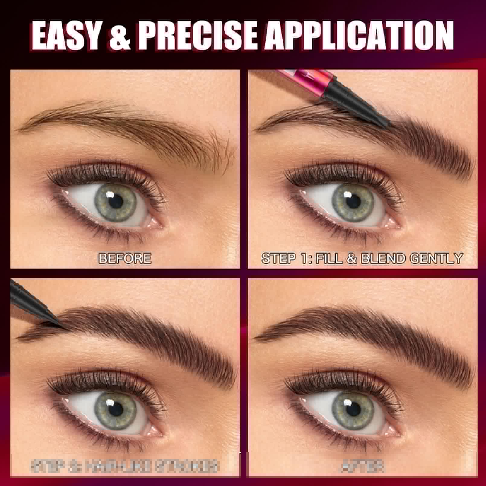 YuLinLon Double-Headed Brow Pen, Ultra-Precise Hair-Like Strokes, Long-Lasting Waterproof Makeup, Available in 5 Natural Shades (3#Dark Brown) Yulinlon uk supplements