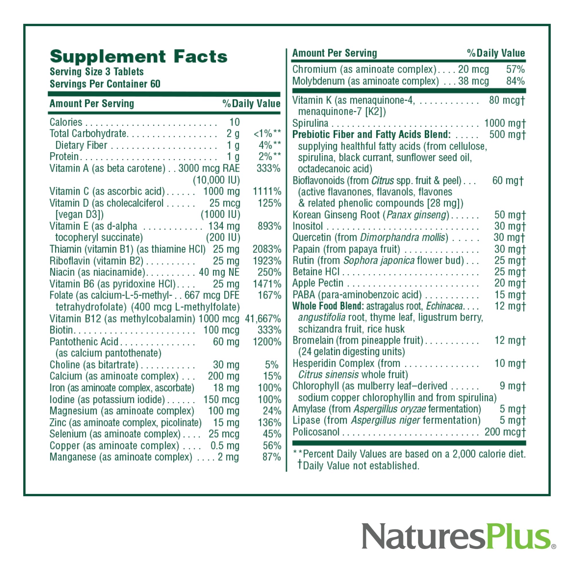 NaturesPlus Source of Life - 180 Tablets, Pack of 2 - Multivitamin & Mineral Supplement with Concentrated Whole Foods - Gluten Free, Vegetarian - 120 Total Servings NaturesPlus uk supplements