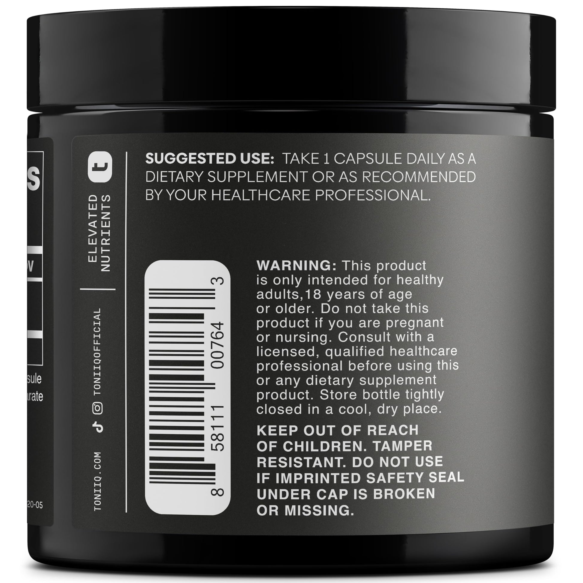 Toniiq 99%+ 20mg Supplement - Ultra High Purity PQQ 20mg Concentrated Formula - PQQ 20 mg 120 Capsules - Pyrroloquinoline Quinone Supplement - 1 Capsule Serving - Vegetarian Capsules Toniiq uk supplements