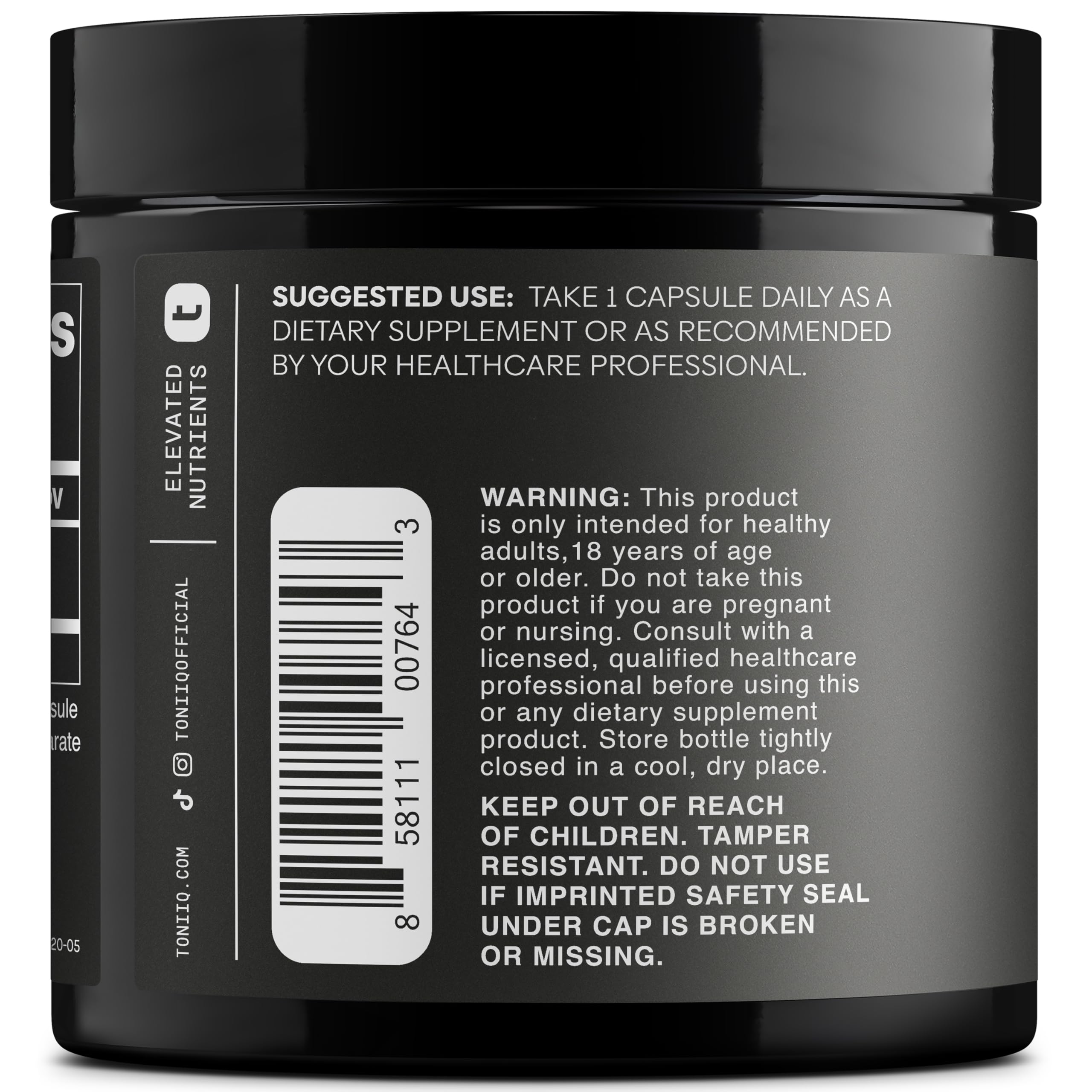 Toniiq 99%+ 20mg Supplement - Ultra High Purity PQQ 20mg Concentrated Formula - PQQ 20 mg 120 Capsules - Pyrroloquinoline Quinone Supplement - 1 Capsule Serving - Vegetarian Capsules Toniiq uk supplements
