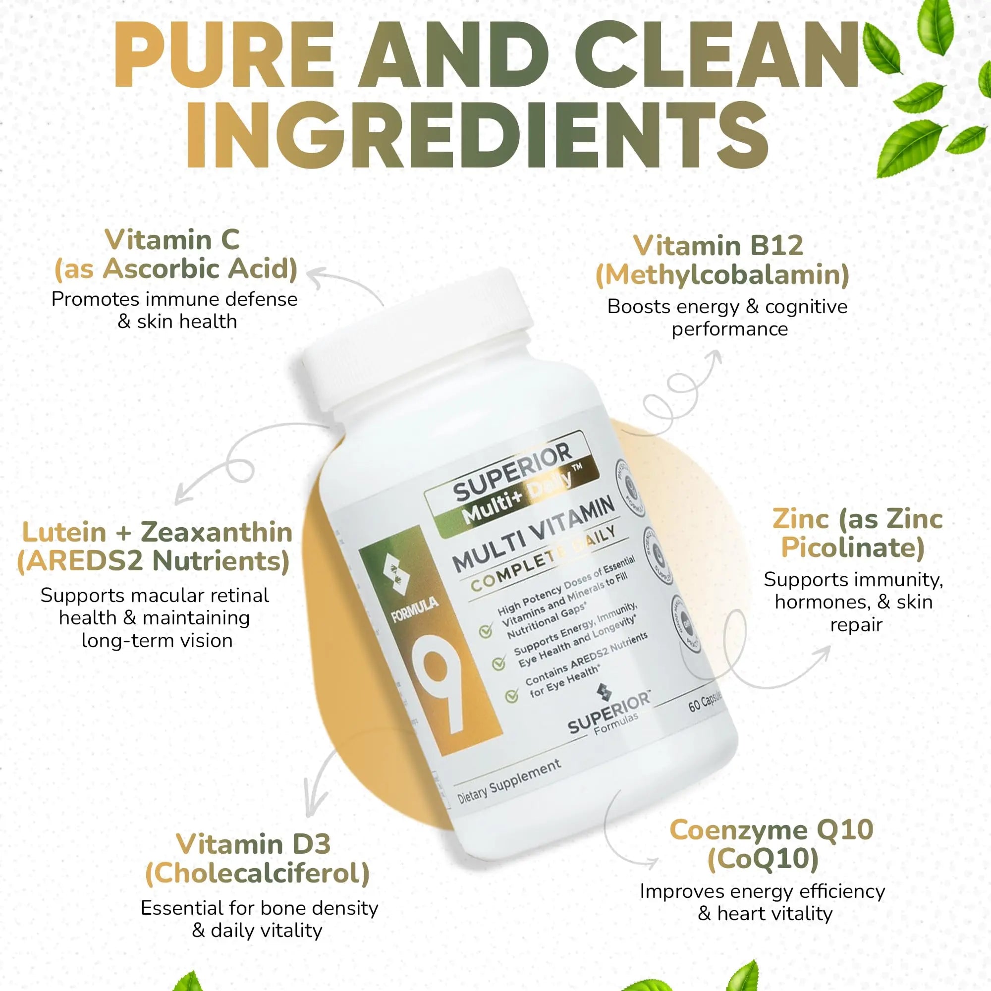Superior Formulas LLC High Potency Multivitamin with AREDS2 Nutrients; Physician-Formulated Daily Supplement with Lutein, Zeaxanthin, Zinc, Vitamin C & E Superior Formulas LLC uk supplements