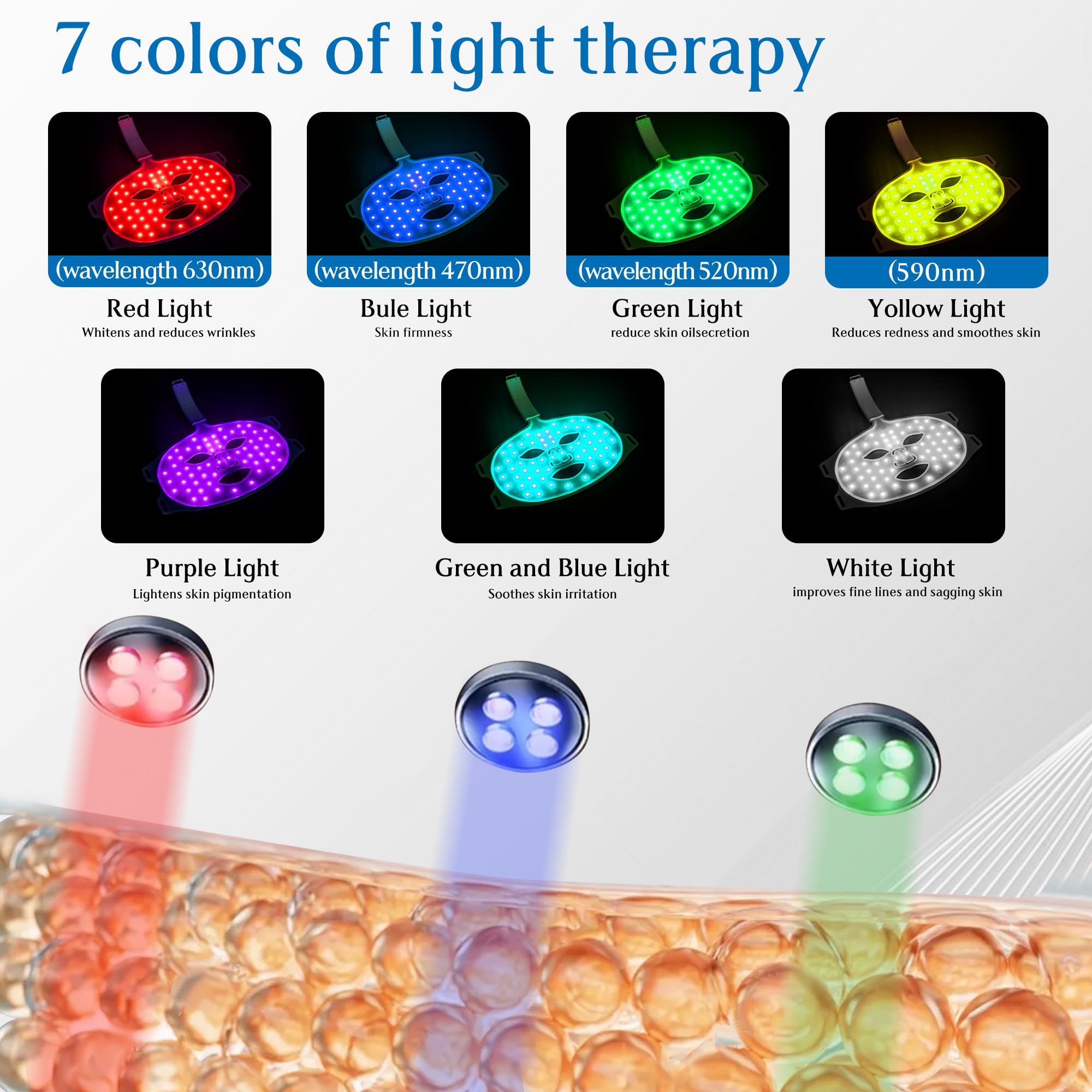 BUBLOC Red Light Therapy Mask, Led Contour Face Mask Light Therapy, 7 Color Red Light Face Mask BUBLOC uk supplements